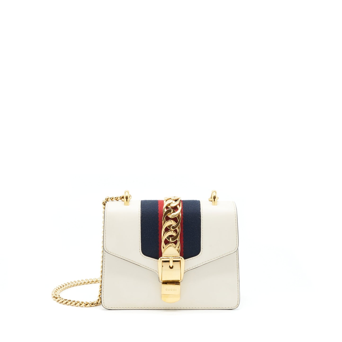 Gucci Mini Sylvie Chain Purse White