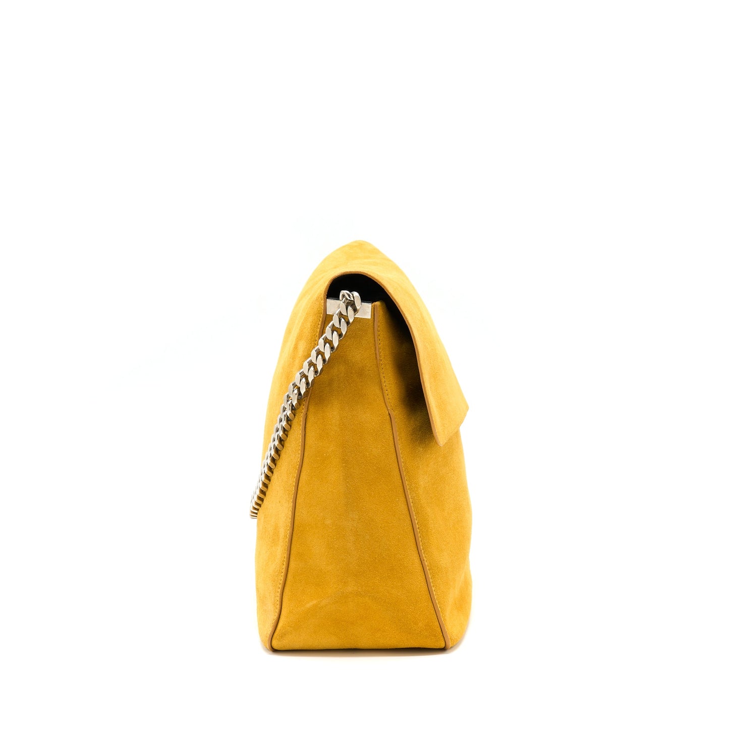 Celine Flap Mini Purse Suede Mustard Yellow