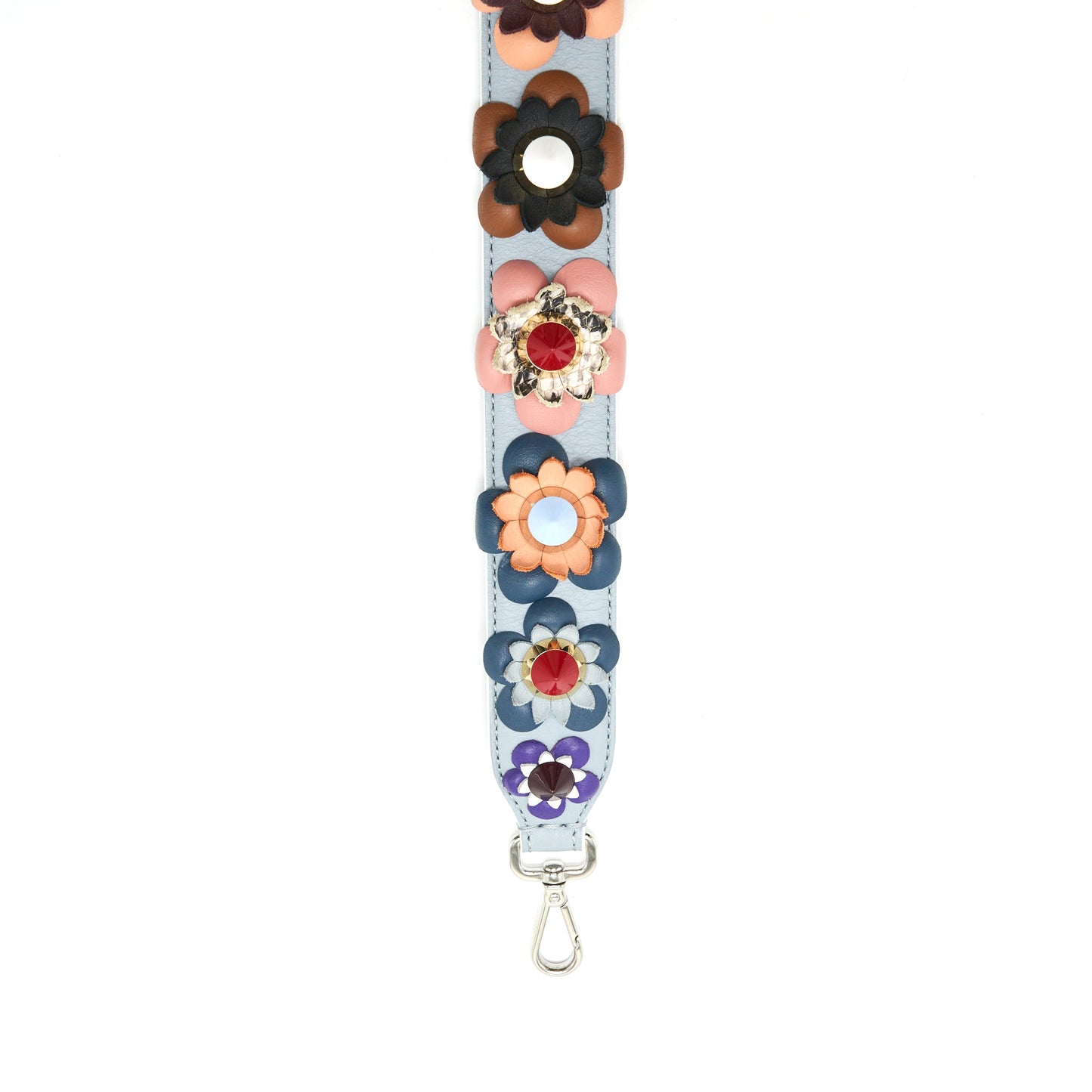 FENDI Strap You Floral Shoulder Strap Calf Leather Multicolored