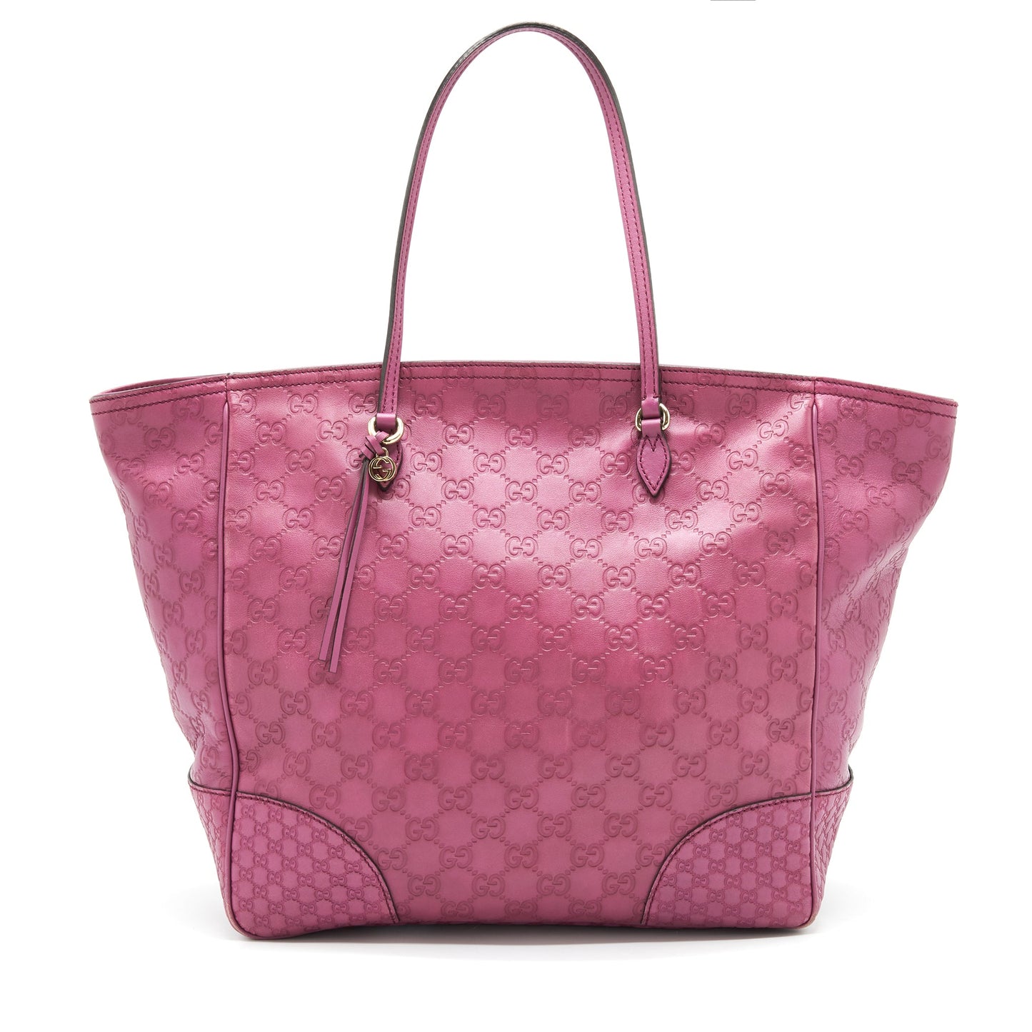 Gucci leather shopping Tote Purse raspberry Pink