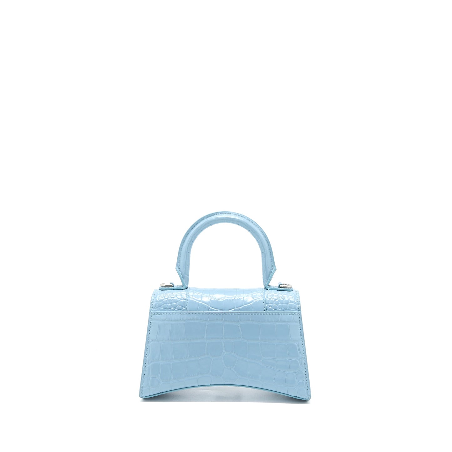 Balenciaga Hourglass Cro-Embossed Calfskin Light Blue