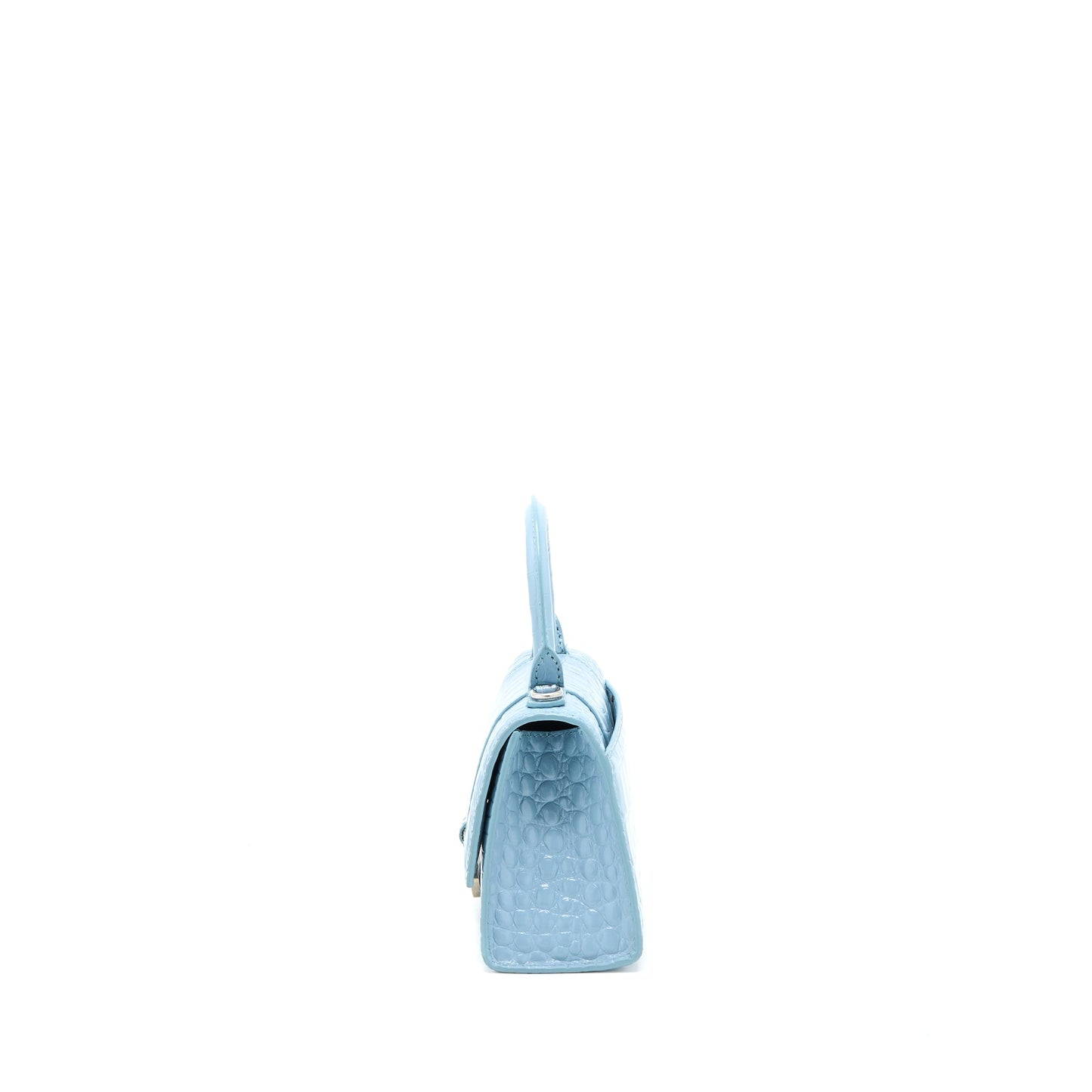 Balenciaga Hourglass Cro-Embossed Calfskin Light Blue