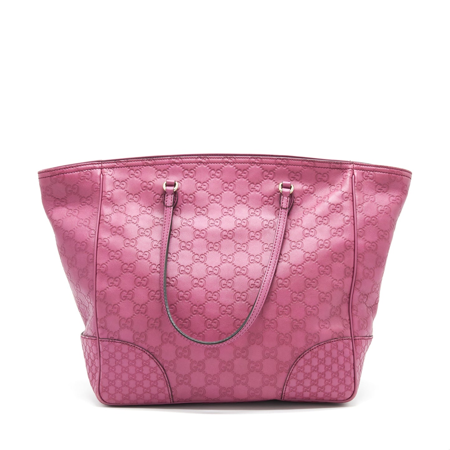 Gucci leather shopping Tote Purse raspberry Pink