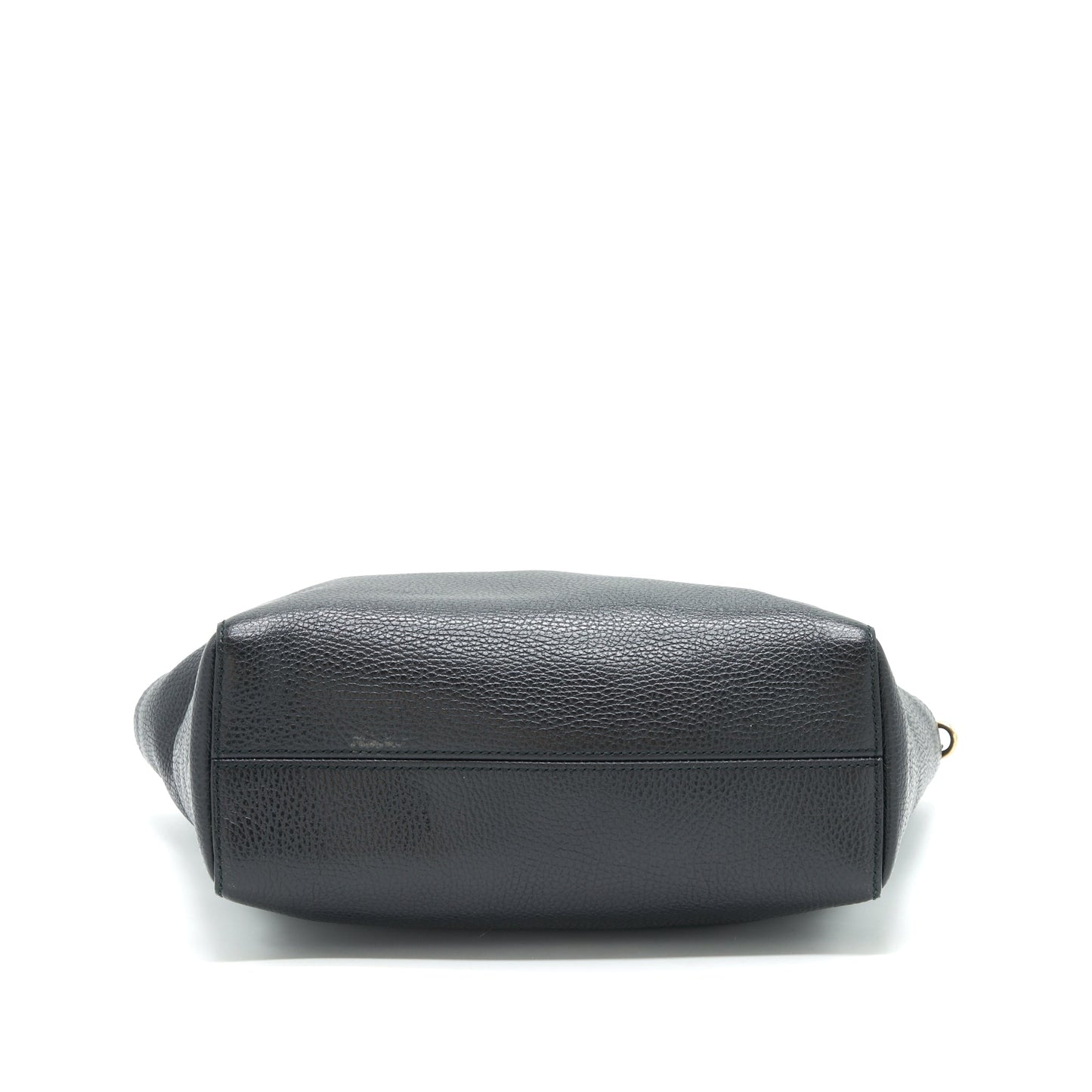 Gucci Grained calfskin Tote Purse Black with long strap