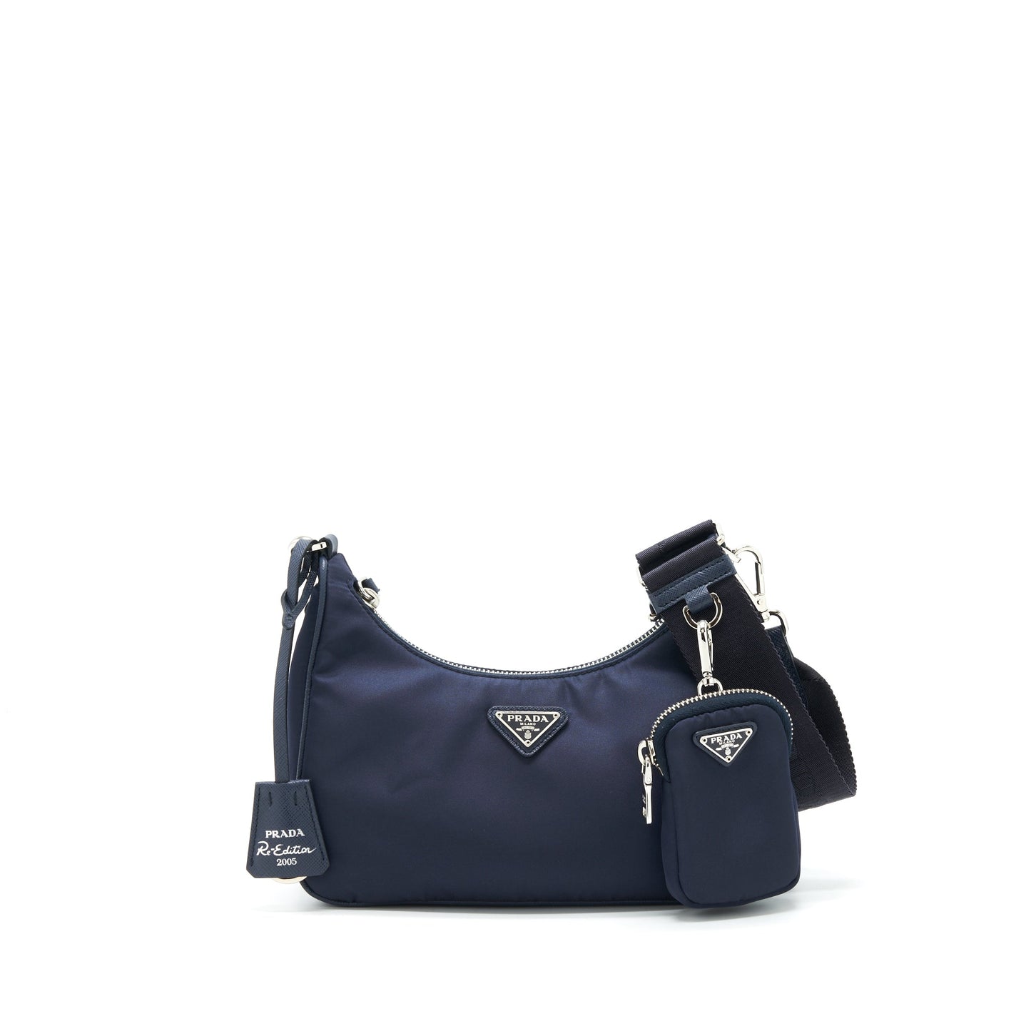 Prada 2005 Re-edition Nylon Mini Purse Indigo Blue