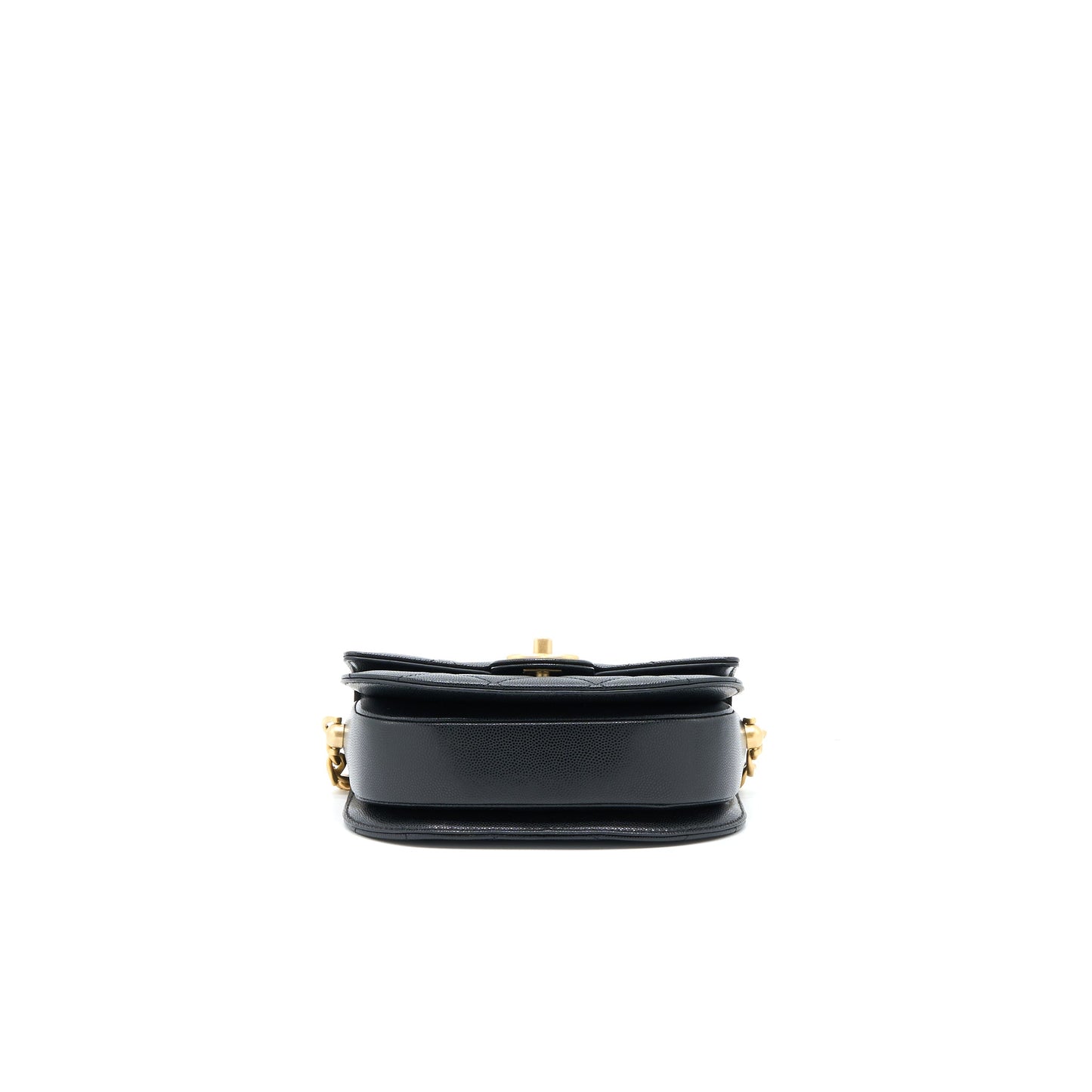 Chanel 22B Round Messenger Bag Grained Calfskin Black Brushed GHW (Microchip)