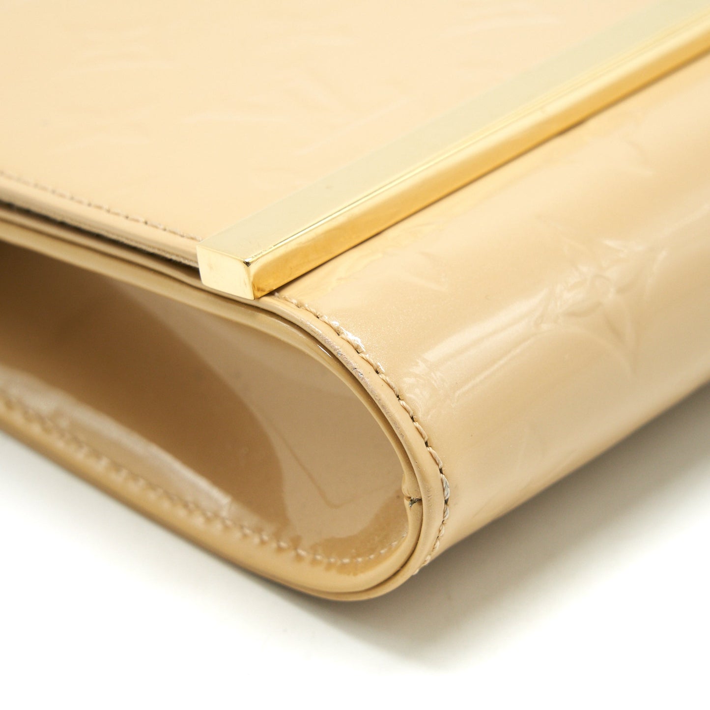 Louis Vuitton Vernis Ana Clutch Patent Leather Beige