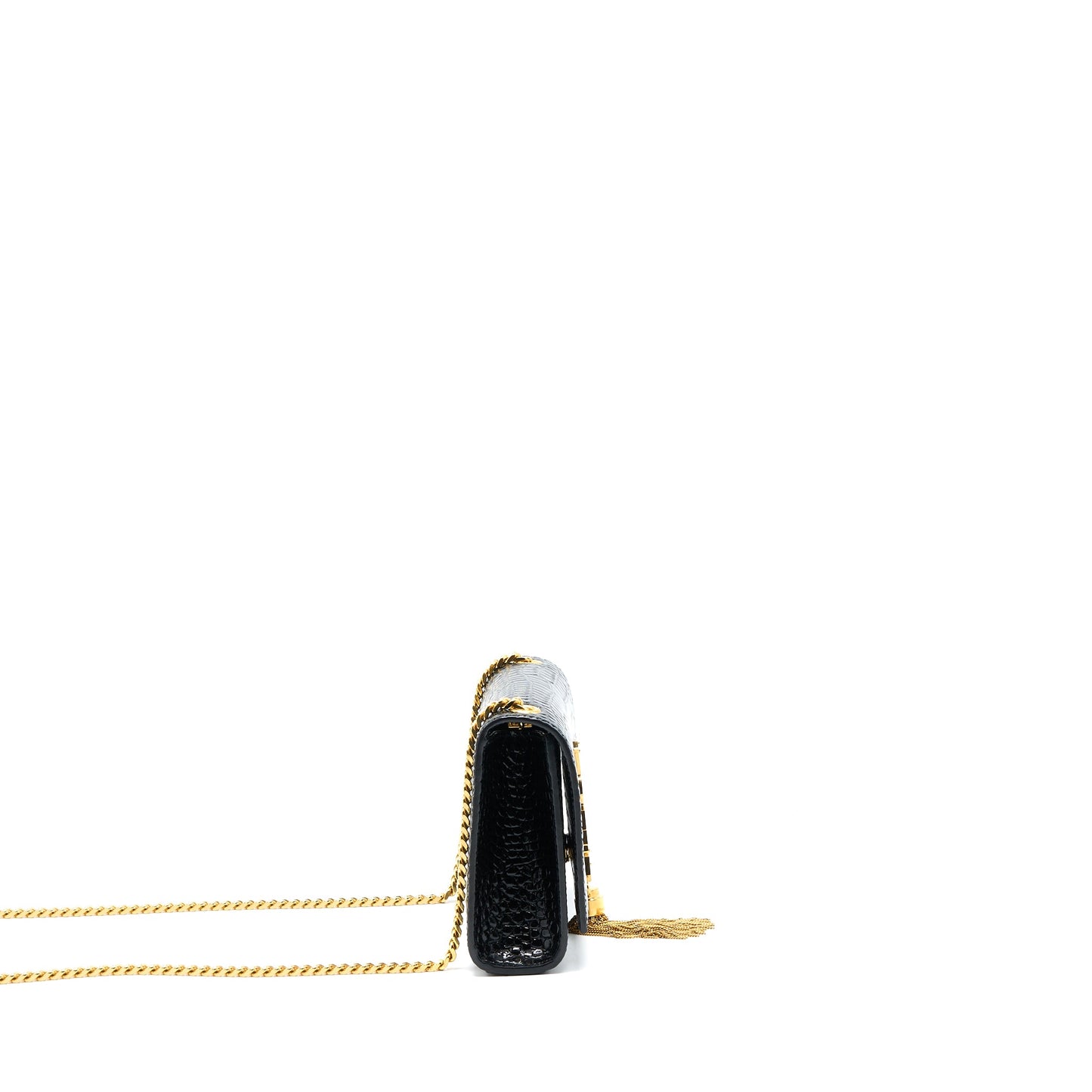 Saint Laurent Kate Purse Crocodile-Embossed Calfskin Black