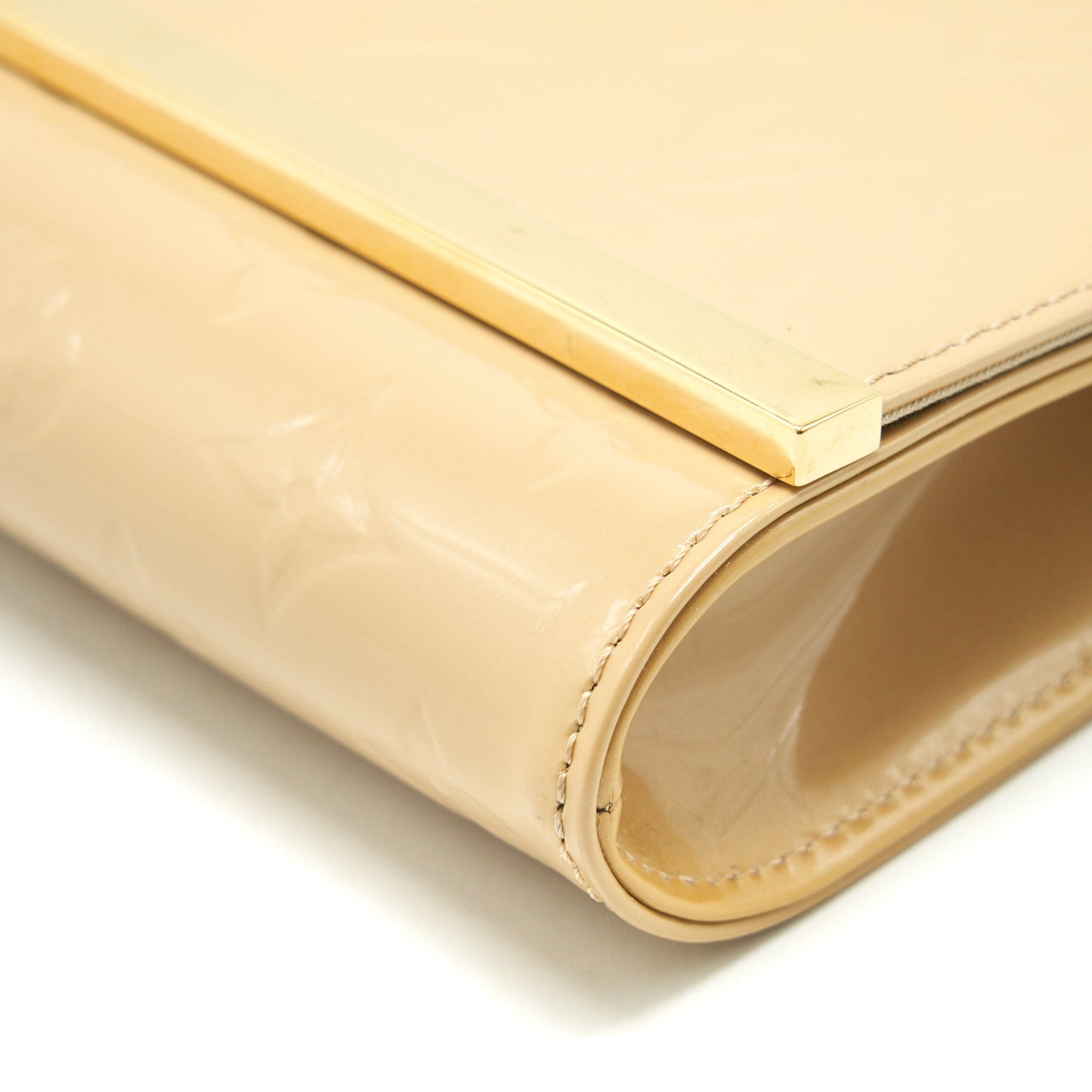 Louis Vuitton Vernis Ana Clutch Patent Leather Beige