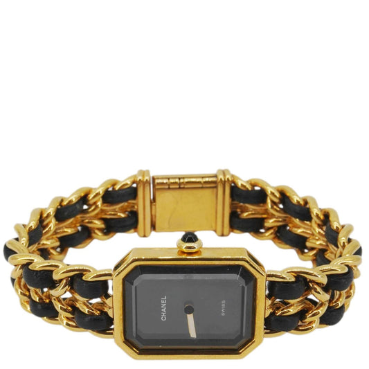CHANEL 20mm Chain Premiere Stainless Steel Lambskin Quartz Watch Gold