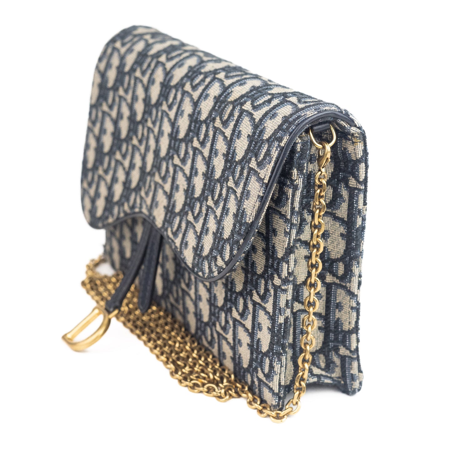 Dior Saddle Pouch in Blue Dior Oblique Jacquard