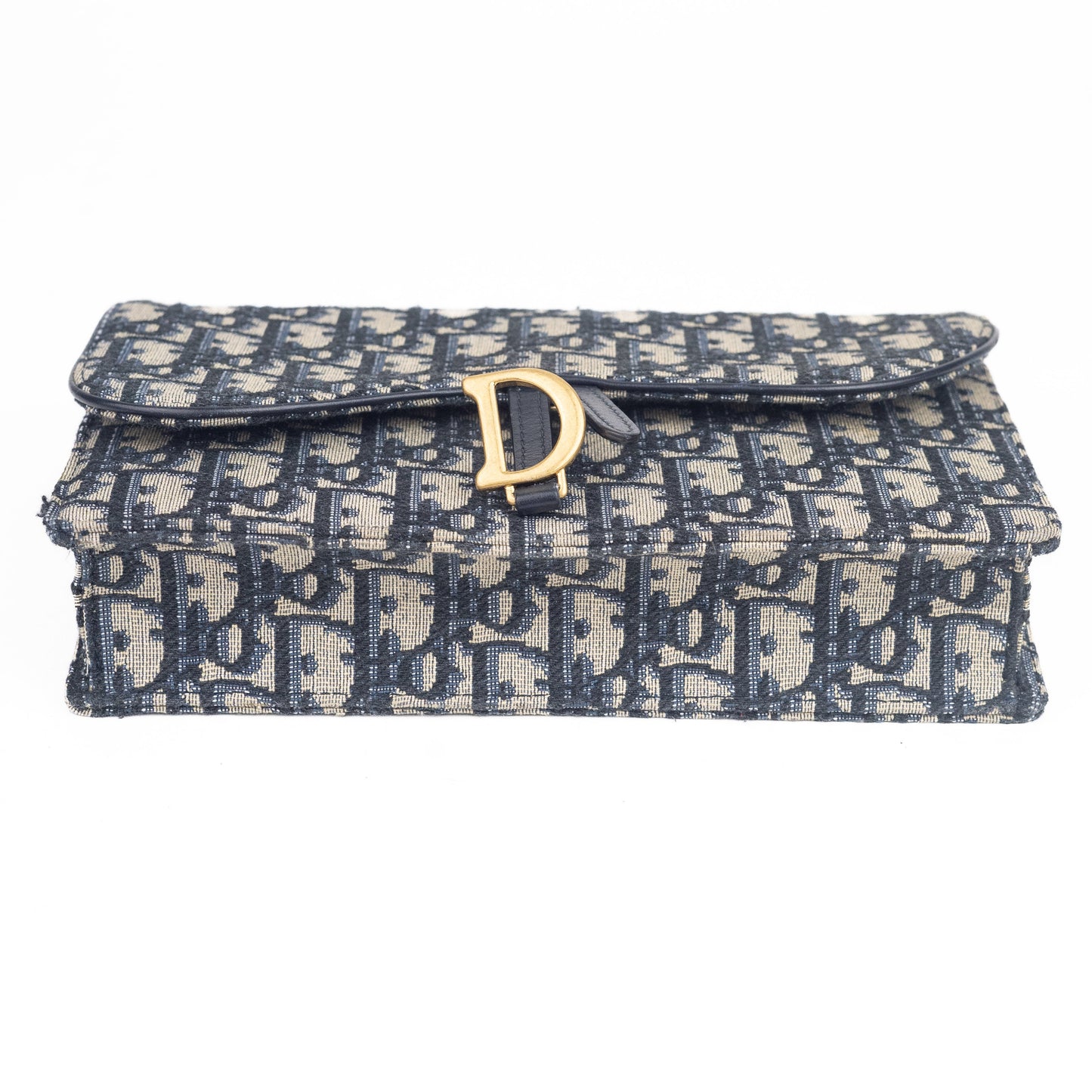 Dior Saddle Pouch in Blue Dior Oblique Jacquard