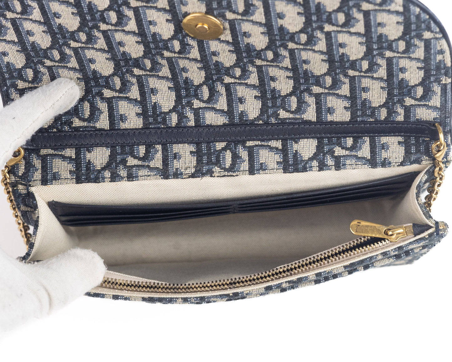 Dior Saddle Pouch in Blue Dior Oblique Jacquard