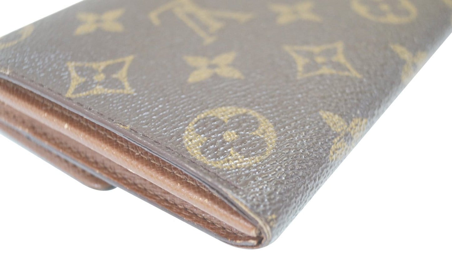 LOUIS VUITTON Monogram Canvas Long Flap Sarah Wallet