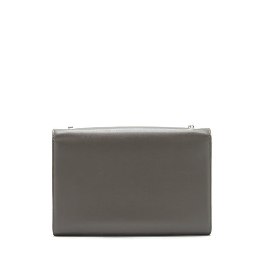 Saint Laurent() Large Monogramme Kate Chain Purse Grained Calfskin Grey