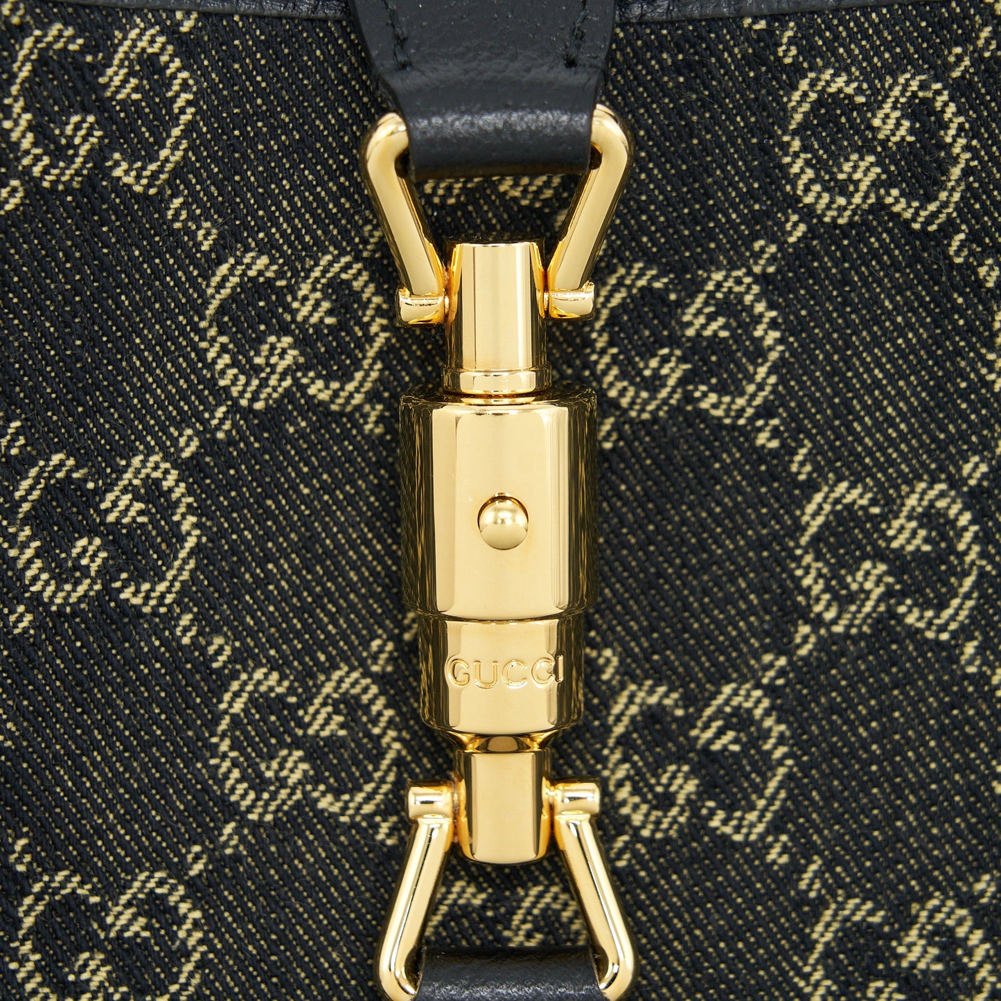 Gucci Jackie 1961 Small Mini Purse Denim/Leather Black