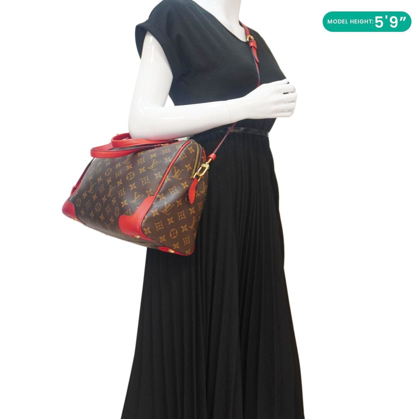 LOUIS VUITTON Retiro NM Monogram Canvas 2Way Shoulder Bag Red