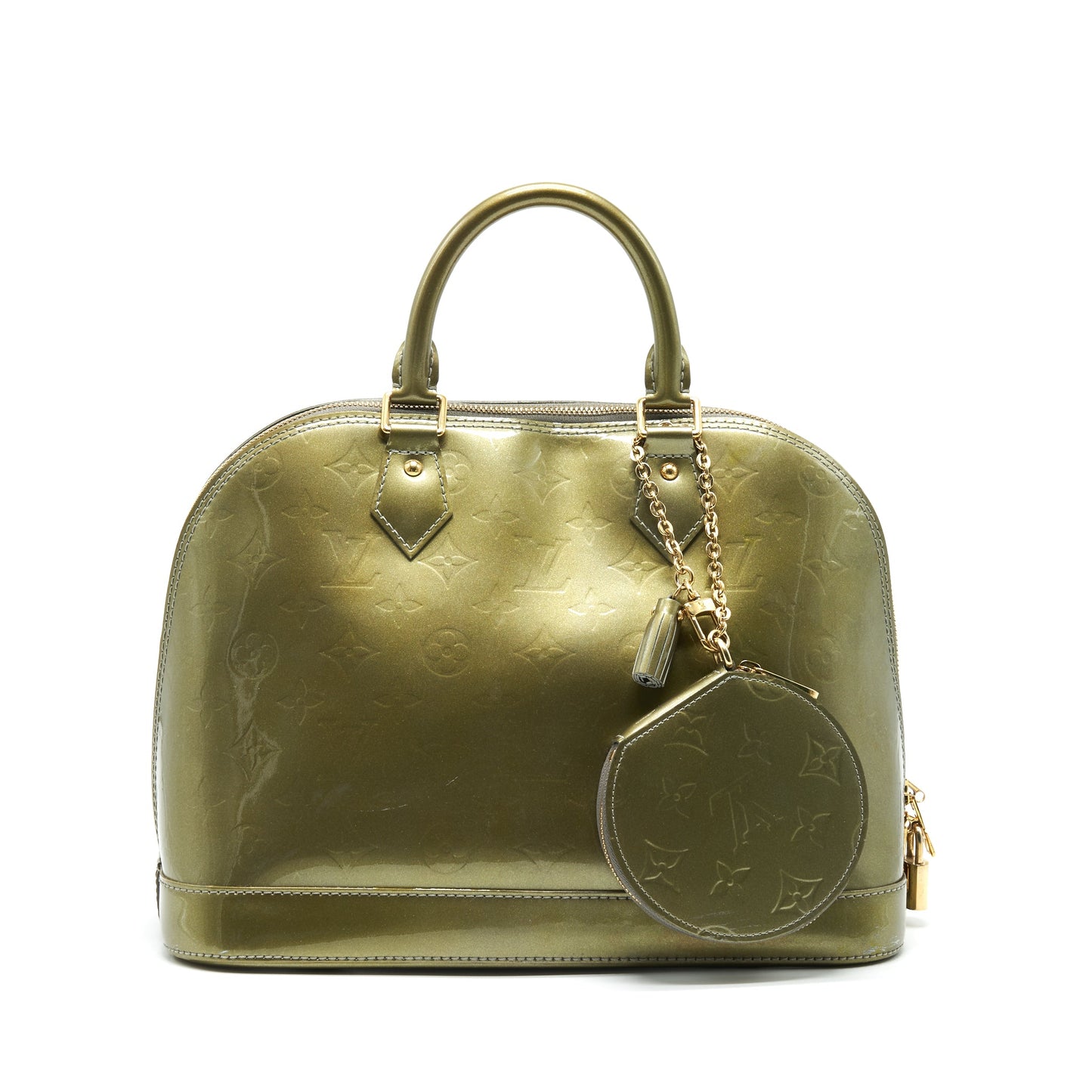 Louis Vuitton Patent Olive Green Wth Coin Purse Accessory