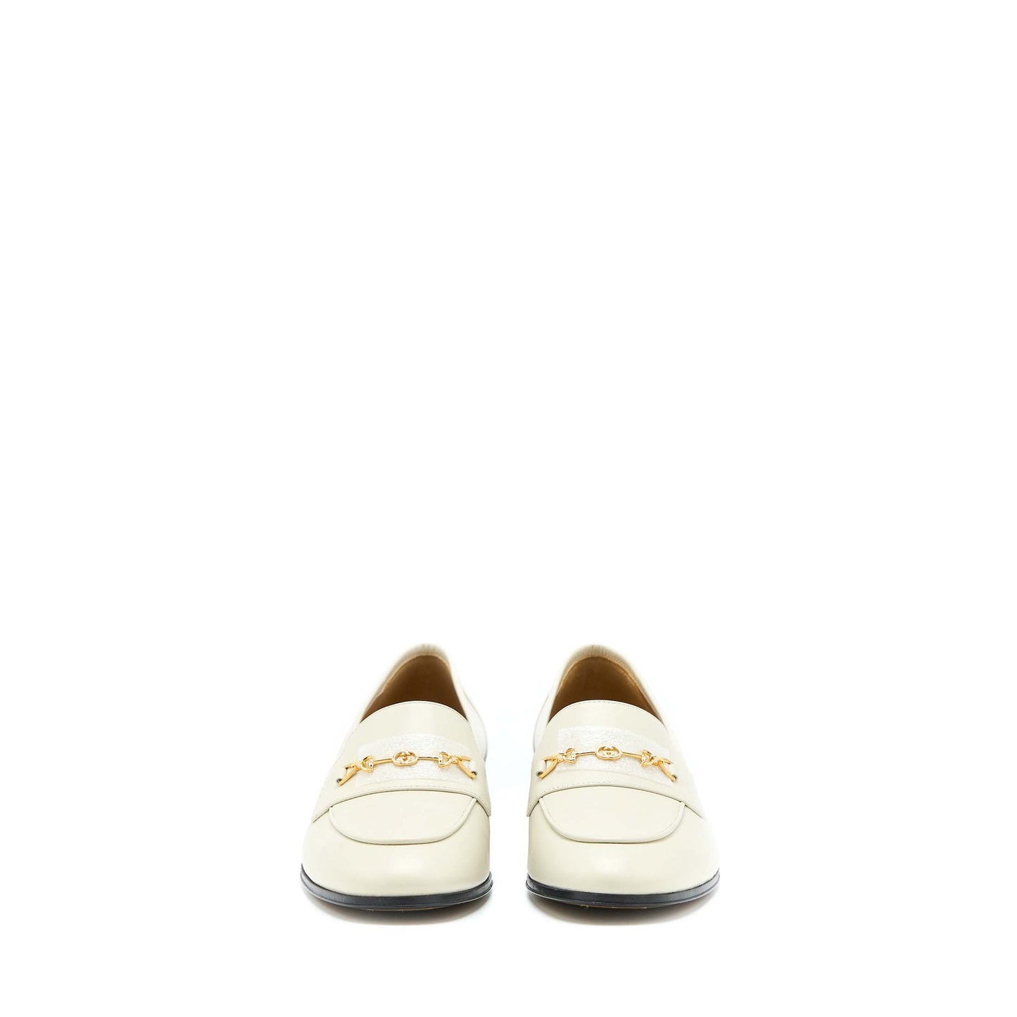 Gucci Size 38 Womenâs Loafer with Horsebit Calfskin White