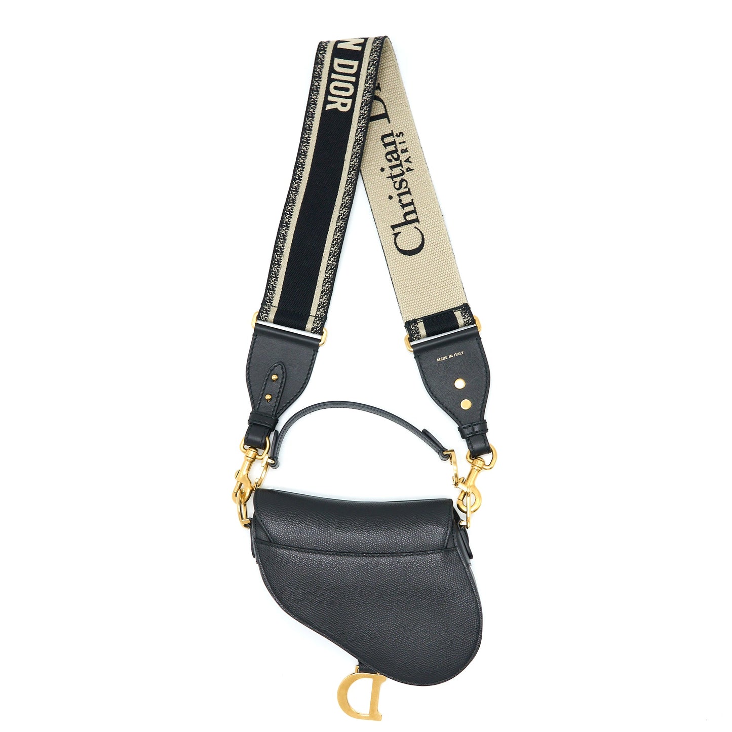 Dior Mini Saddle Purse Calfskin Black