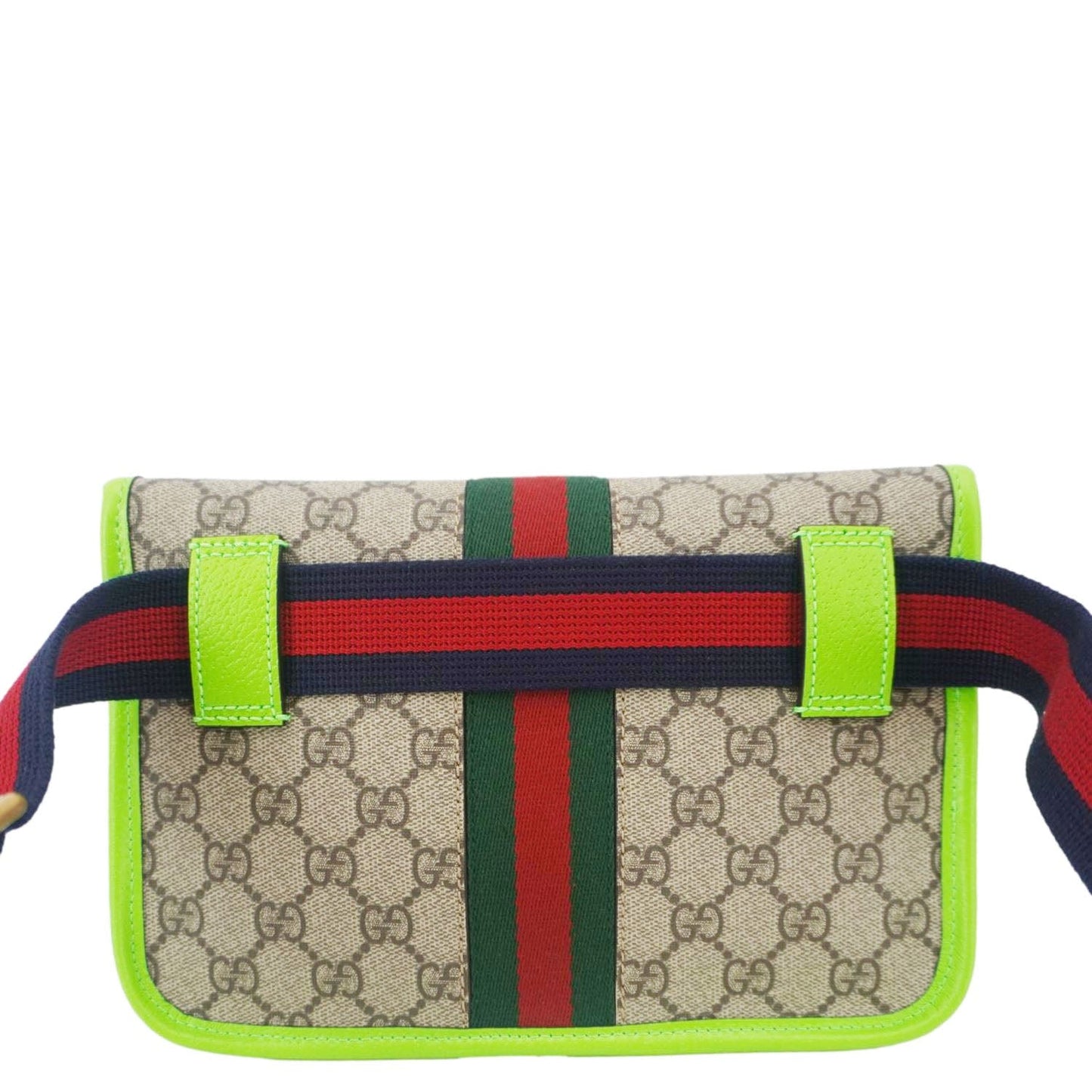 GUCCI Ophidia GG Supreme Canvas Web Belt Bag Neon Green 752597