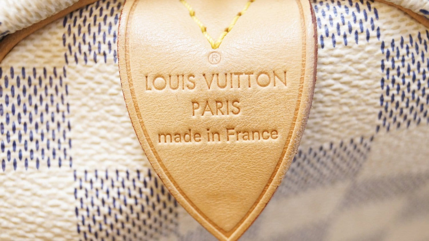 LOUIS VUITTON Damier Azur Speedy 30 Satchel Bag