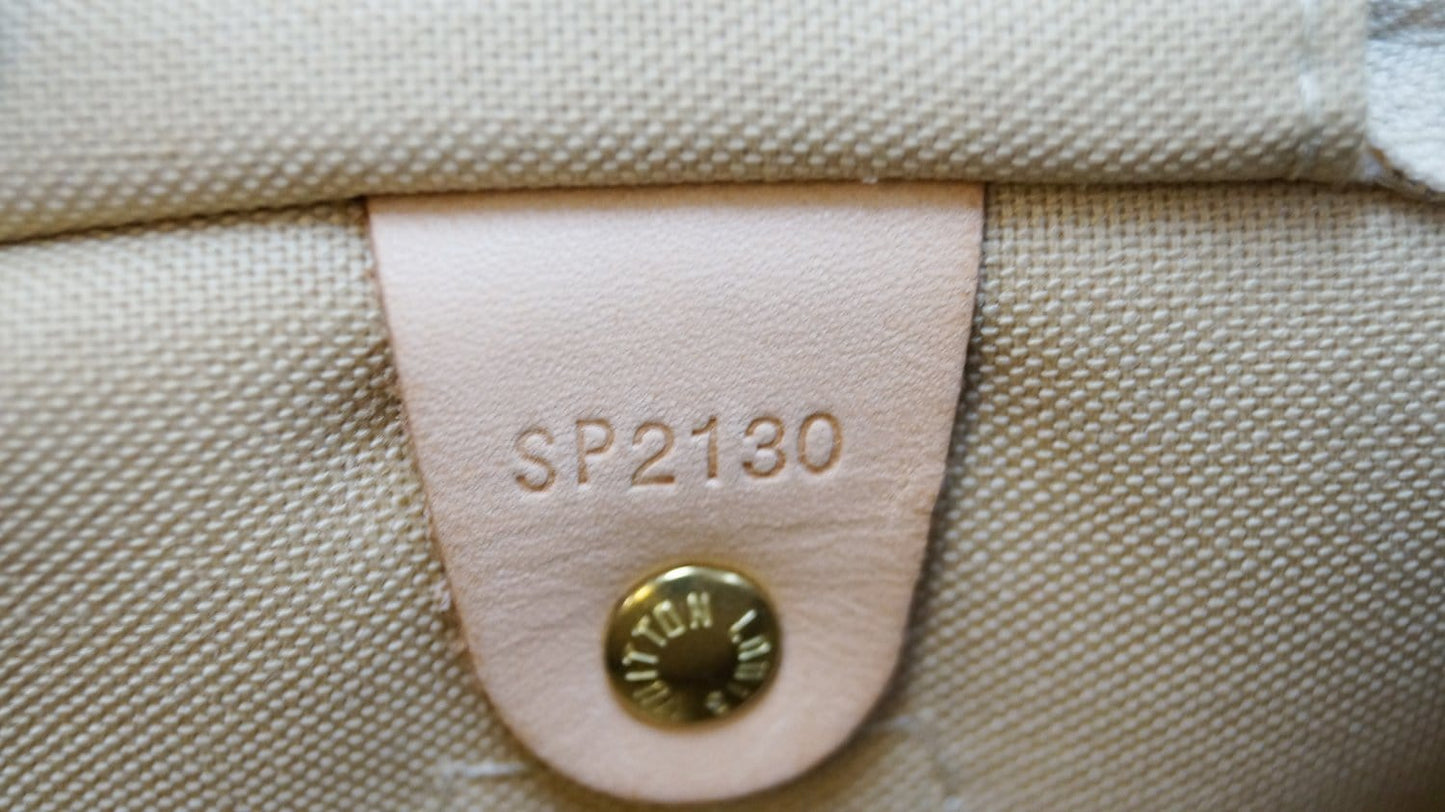 LOUIS VUITTON Damier Azur Speedy 30 Satchel Bag