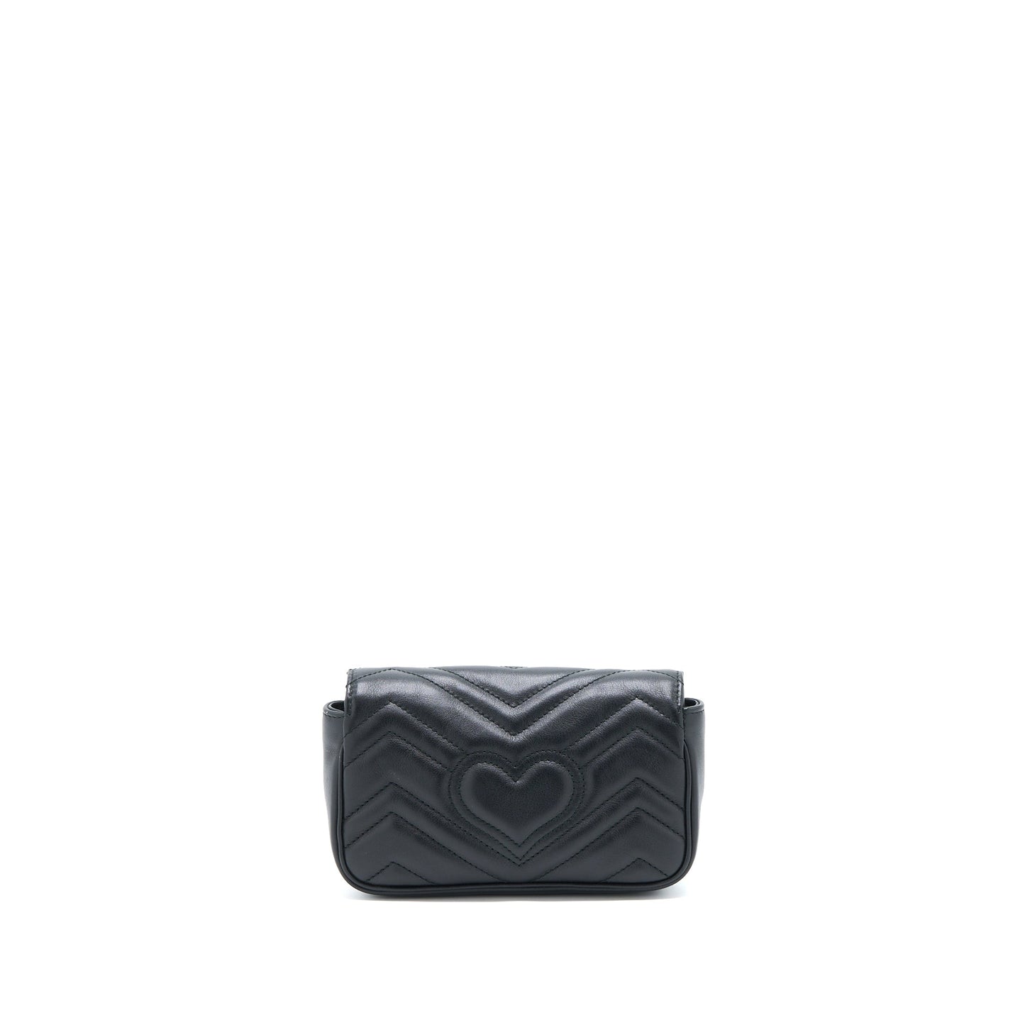 Gucci Marmont Super Mini Chain Purse Calfskin Black Brushed
