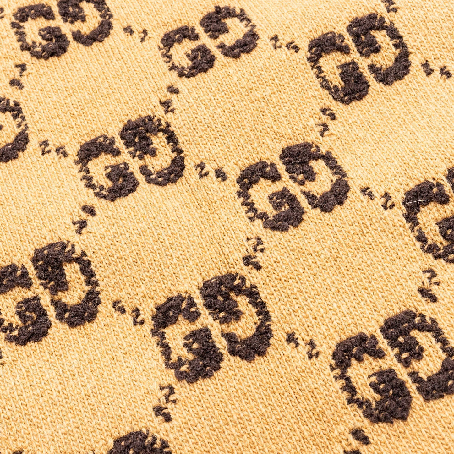 Gucci Size Motif Boucle Jacquard Skirt Wool Brown