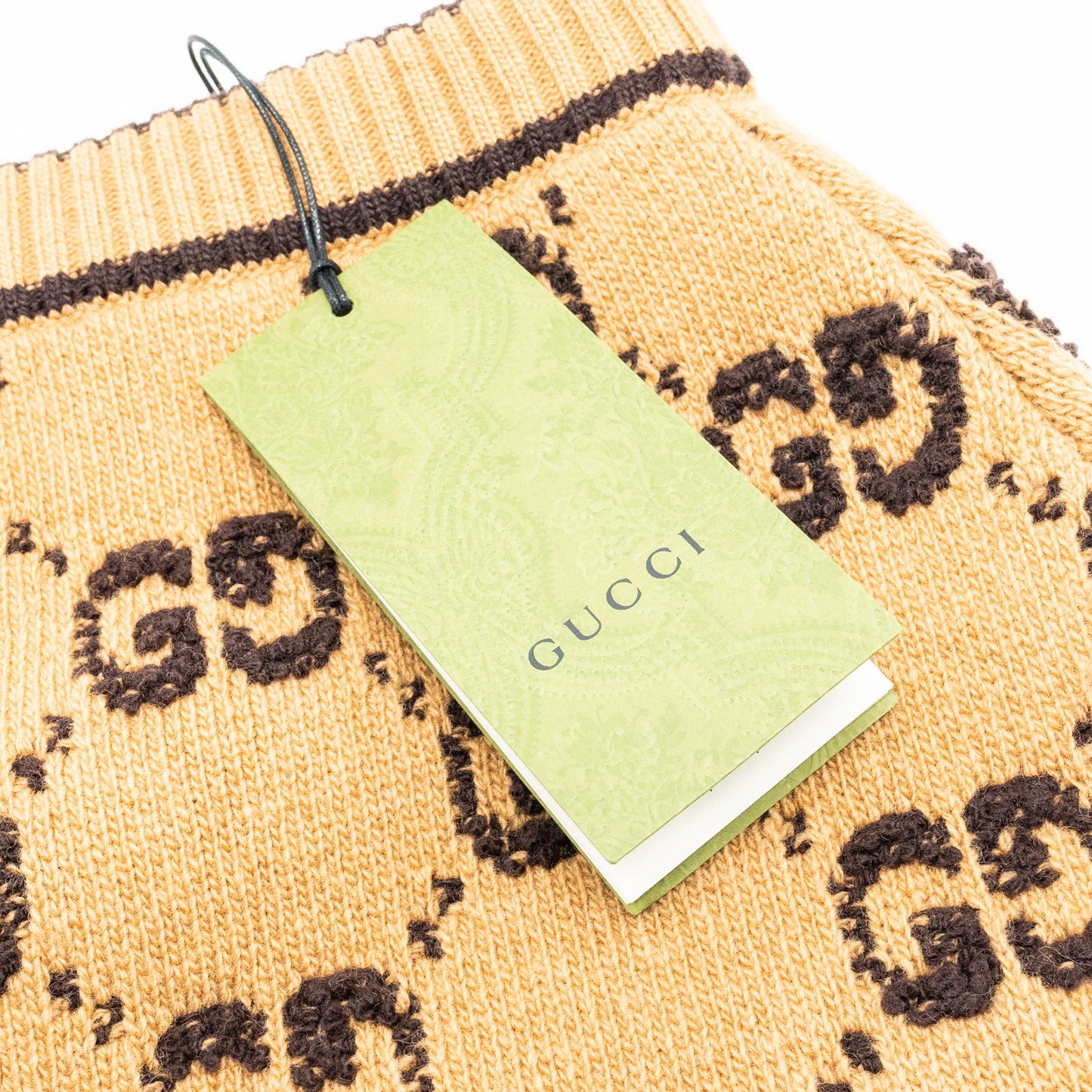 Gucci Size Motif Boucle Jacquard Skirt Wool Brown
