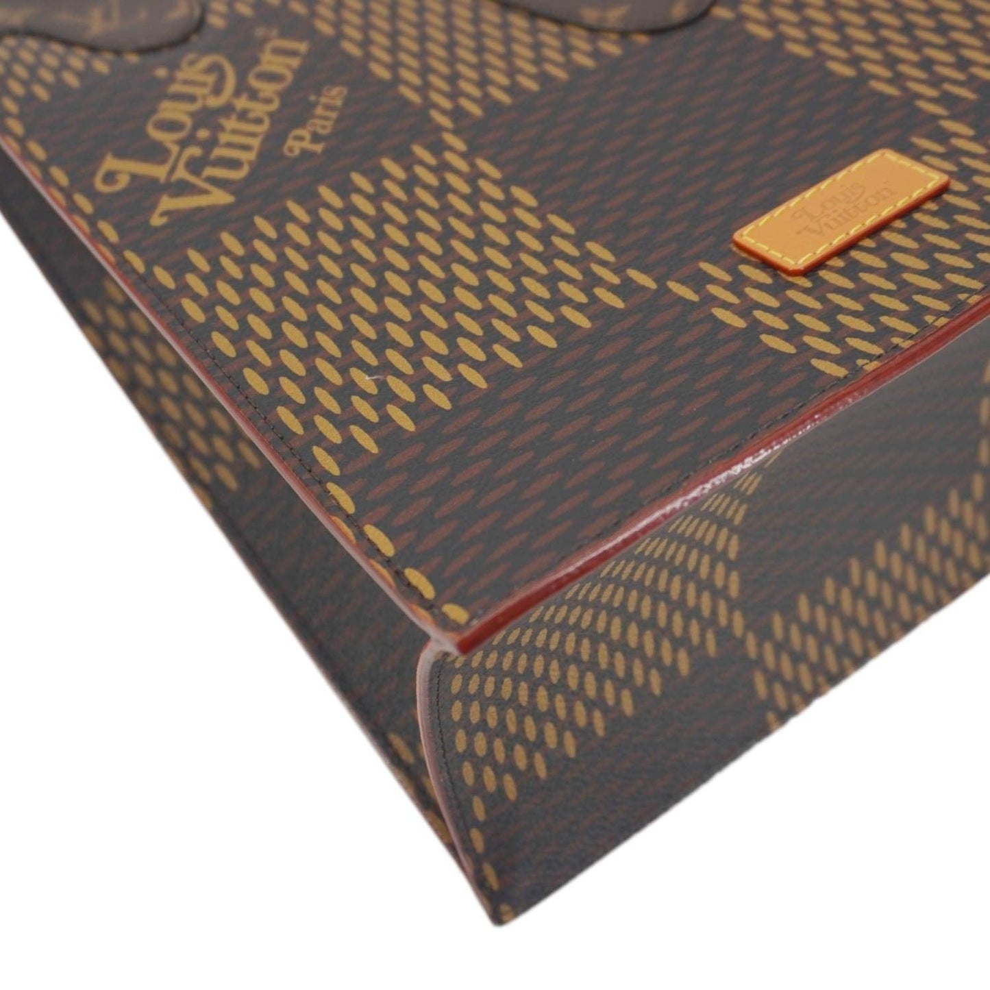 LOUIS VUITTON X NIGO Giant Damier Ebene Monogram Tote Shoulder Bag Brown