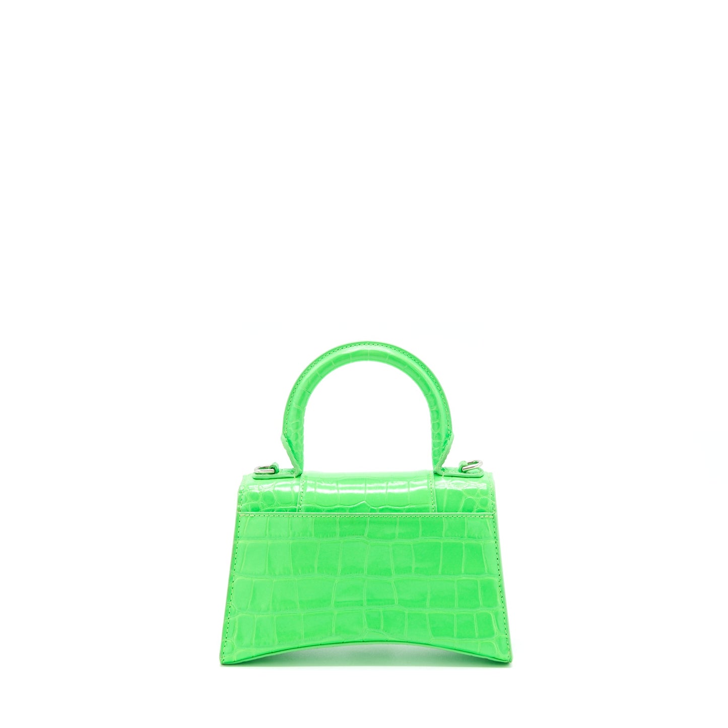 Balenciaga Hourglass Crocodile-Embossed Calfskin Green