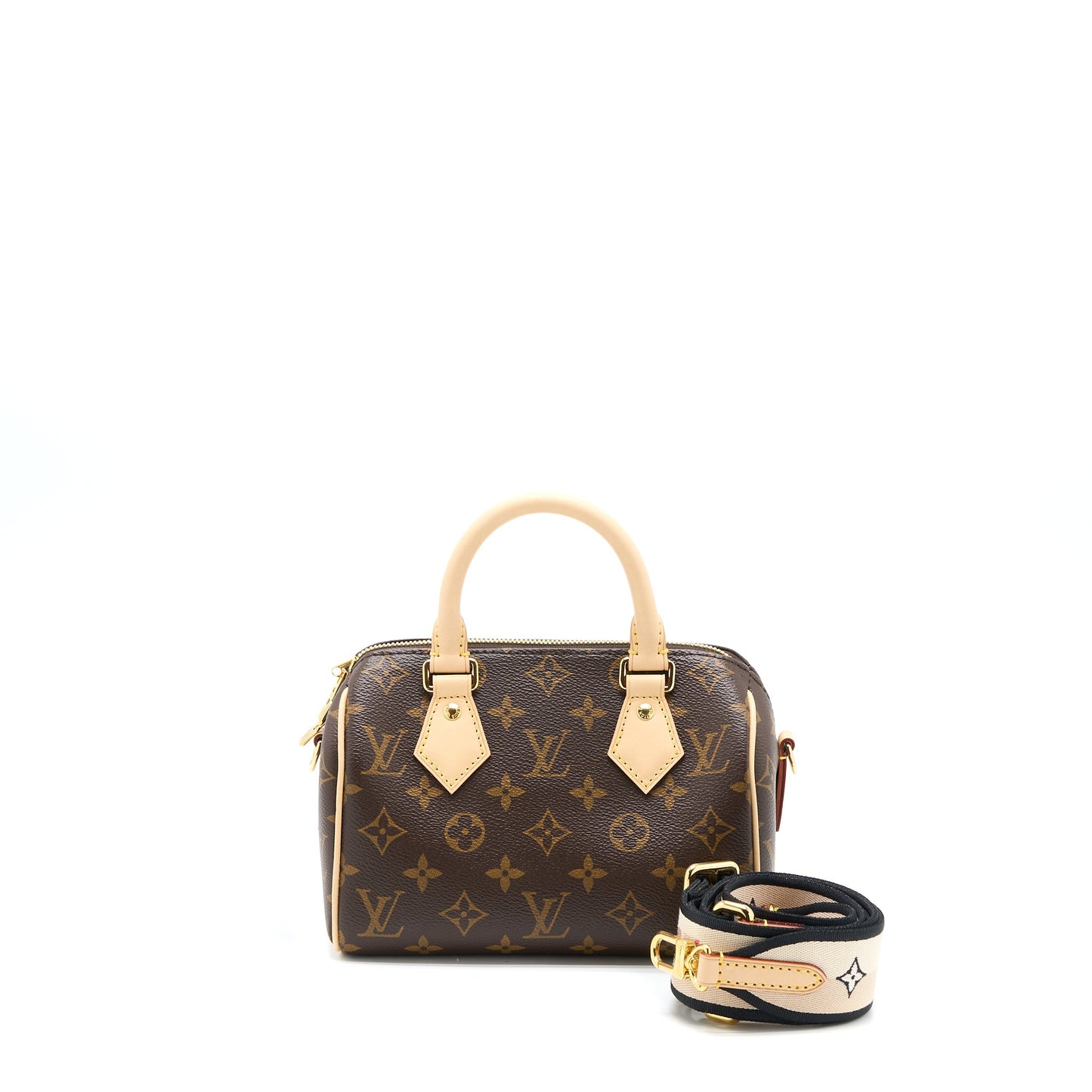 Louis Vuitton Speedy Bandouliere 20 Monogram Canvas Black Strap (New Version)