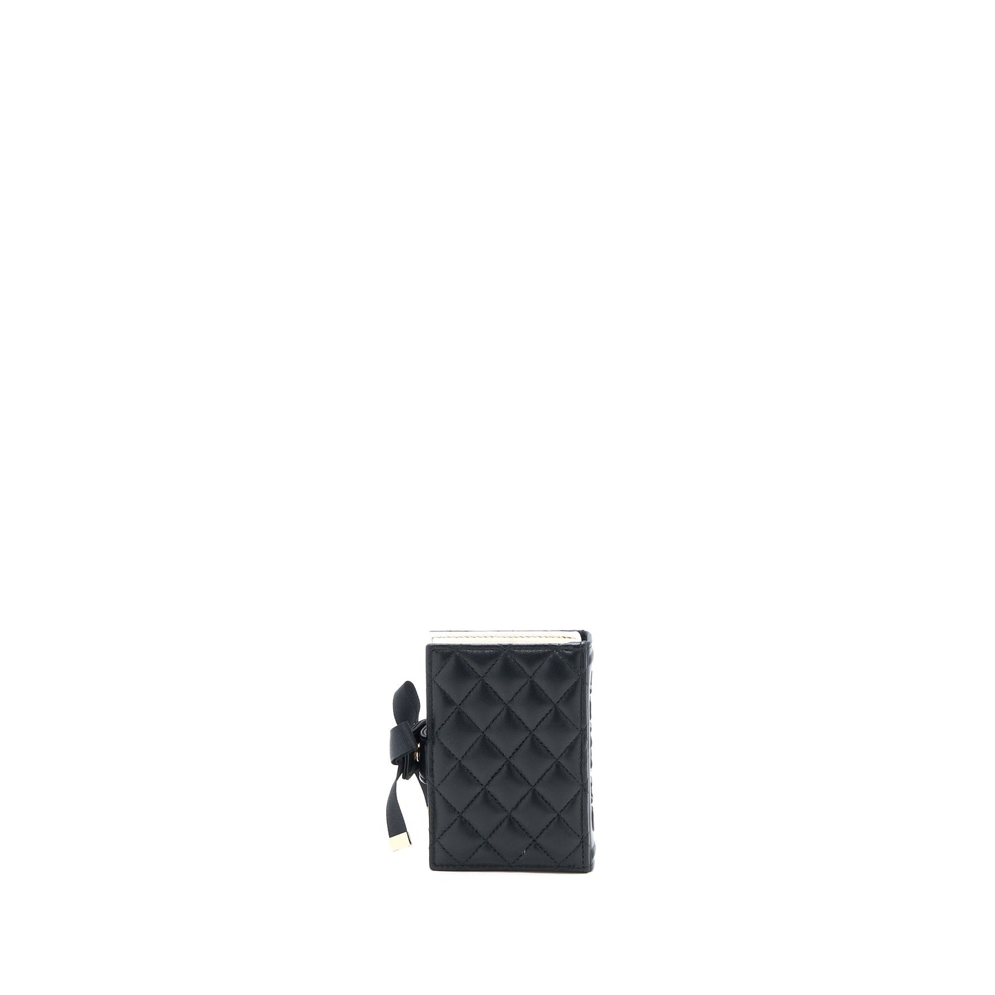 Chanel 22B Mini Book Card Holder Lambskin Black LGHW (Microchip)