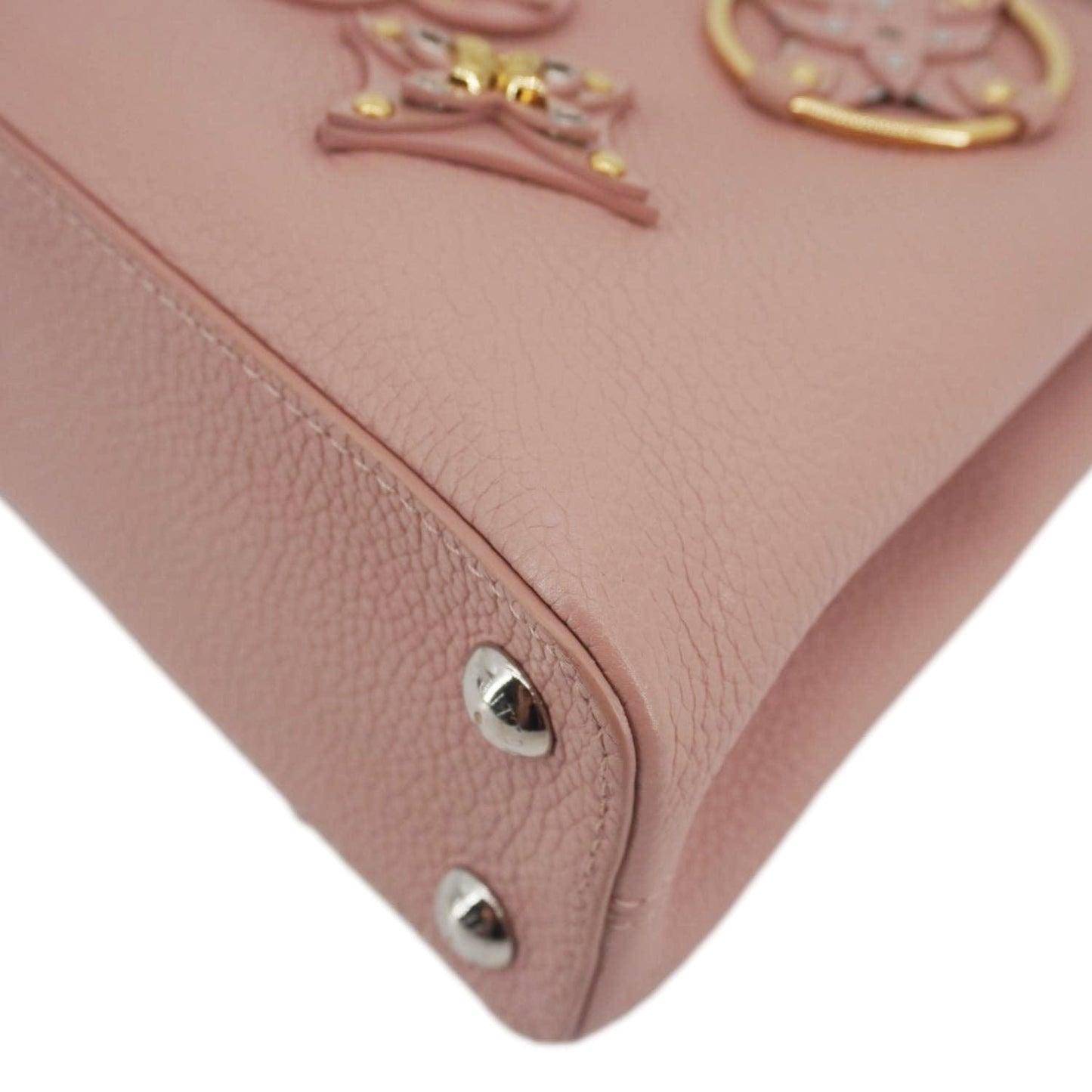 LOUIS VUITTON Capucines BB Mechanical Flowers Taurillon Leather Crossbody Bag Pink