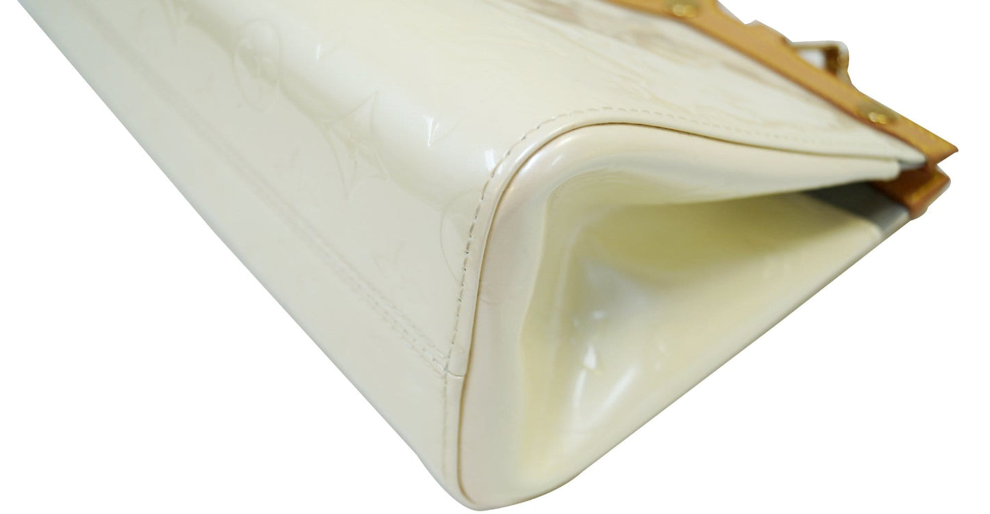LOUIS VUITTON Cream Vernis Leather Roxbury Drive Shoulder Bag