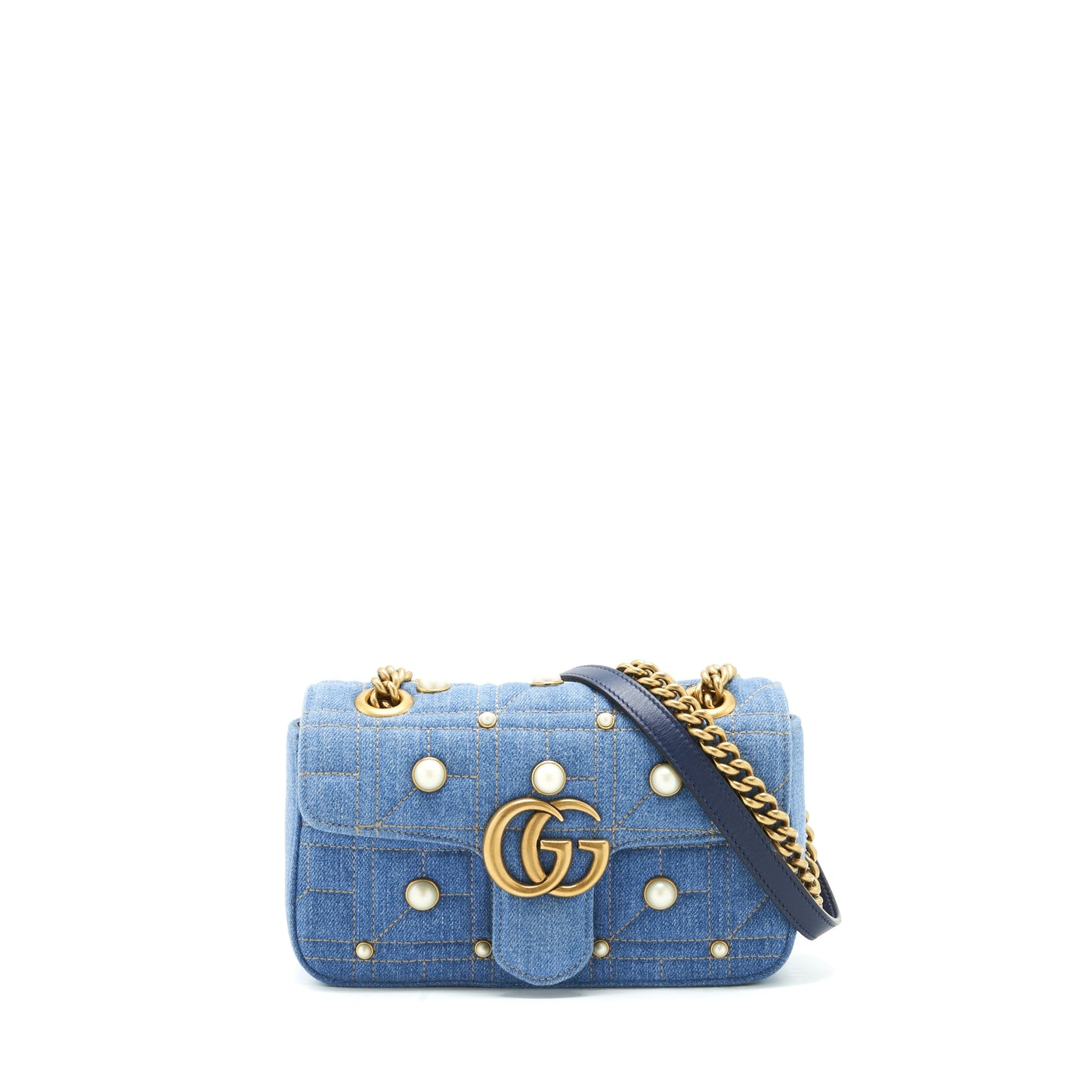 Gucci mini Marmont Purse Denim with pearl