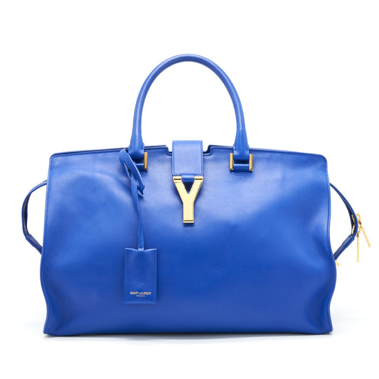 Saint Laurent Cabas Chyc Tote Purse Blue