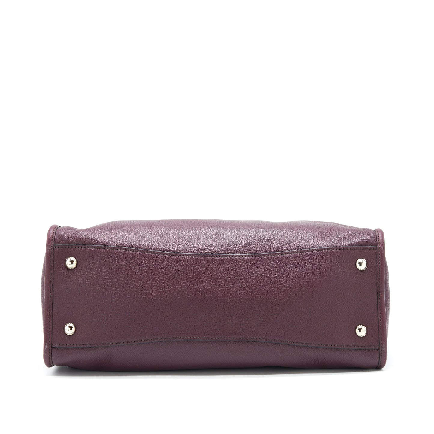 Prada Vitello Phenix Bauletto Tote Purse Grained Calfskin Burgundy