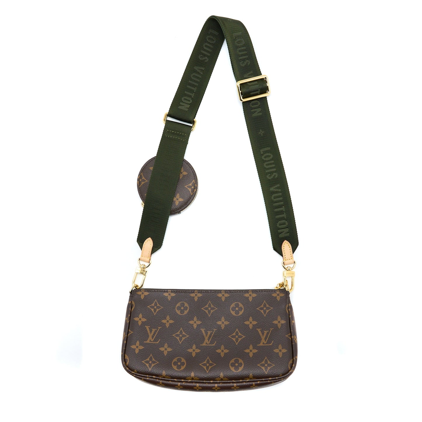 Louis Vuitton Multi Pochette Accessories Monogram Canvas Khaki Strap (New Version)
