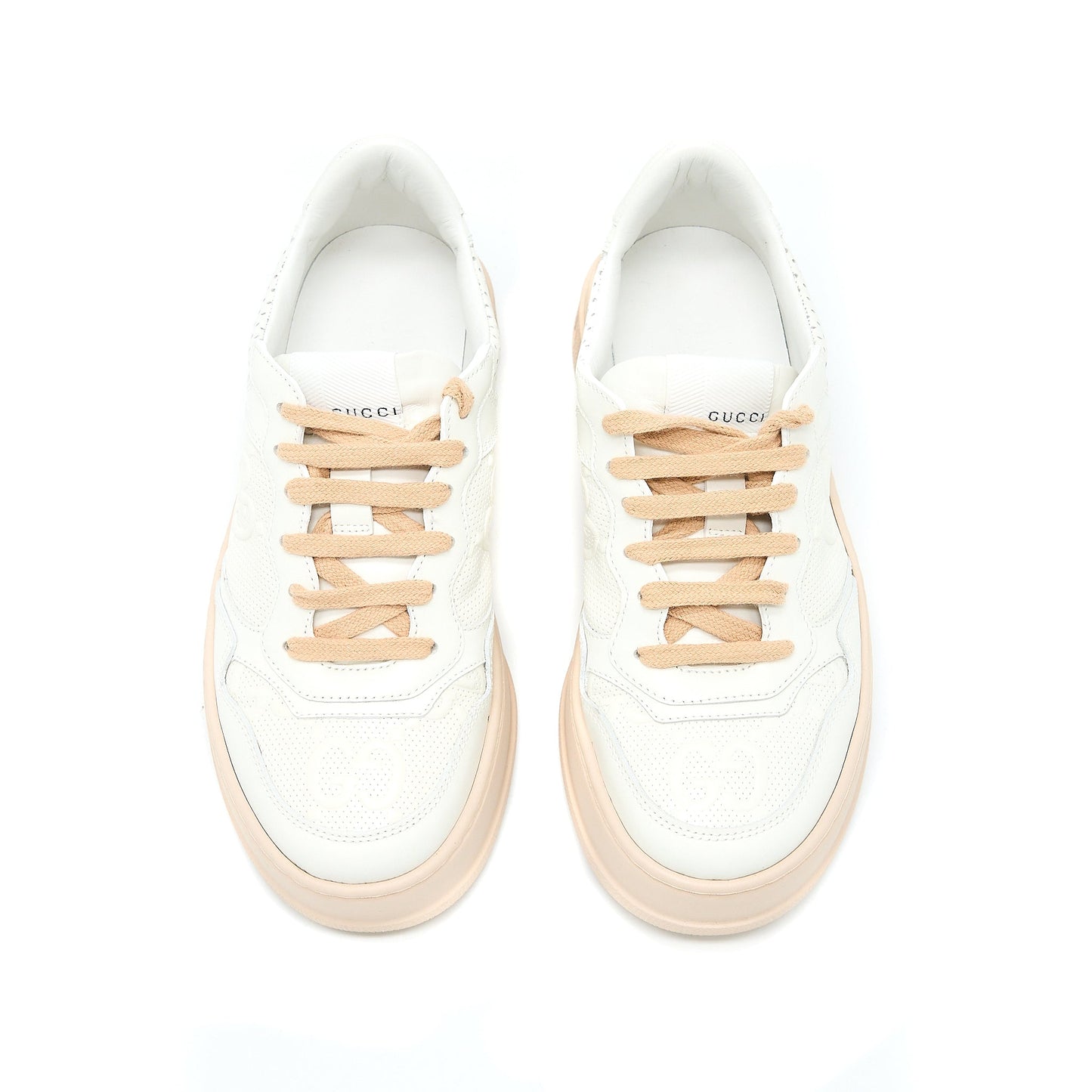 Gucci Size 36 Womenâs Embossed Sneaker White/Pink