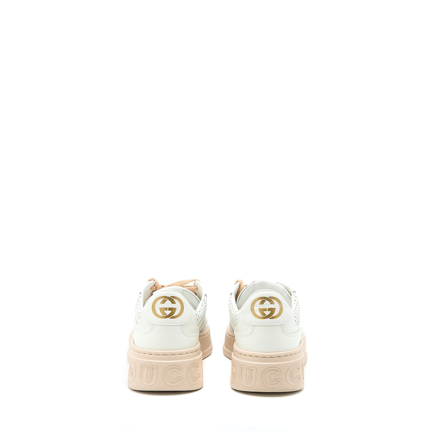 Gucci Size 36 Womenâs Embossed Sneaker White/Pink
