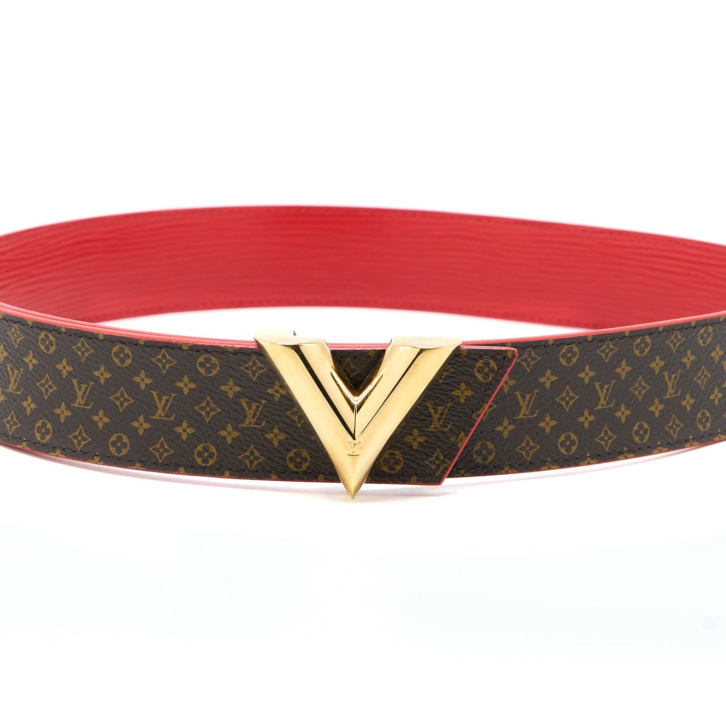 Louis Vuitton Size 80 V Stud Belt Calfskin Multicolour