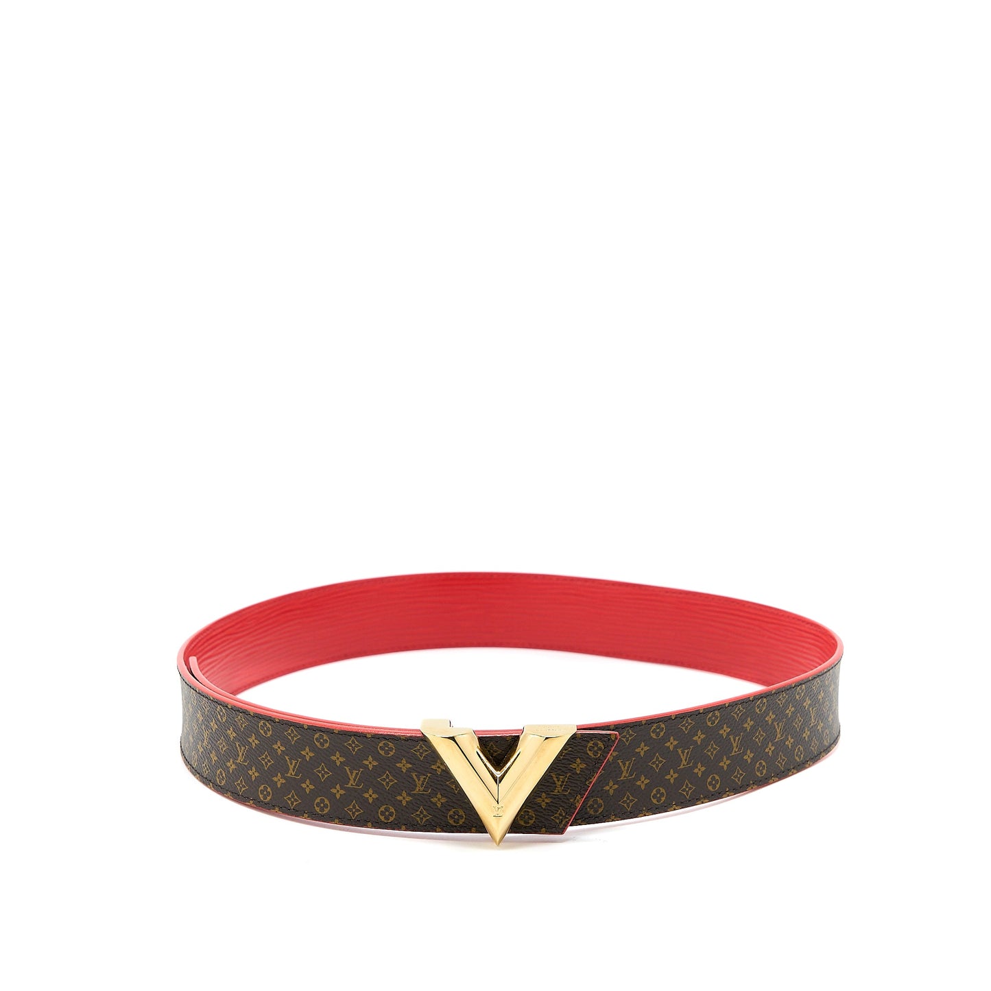 Louis Vuitton Size 80 V Stud Belt Calfskin Multicolour