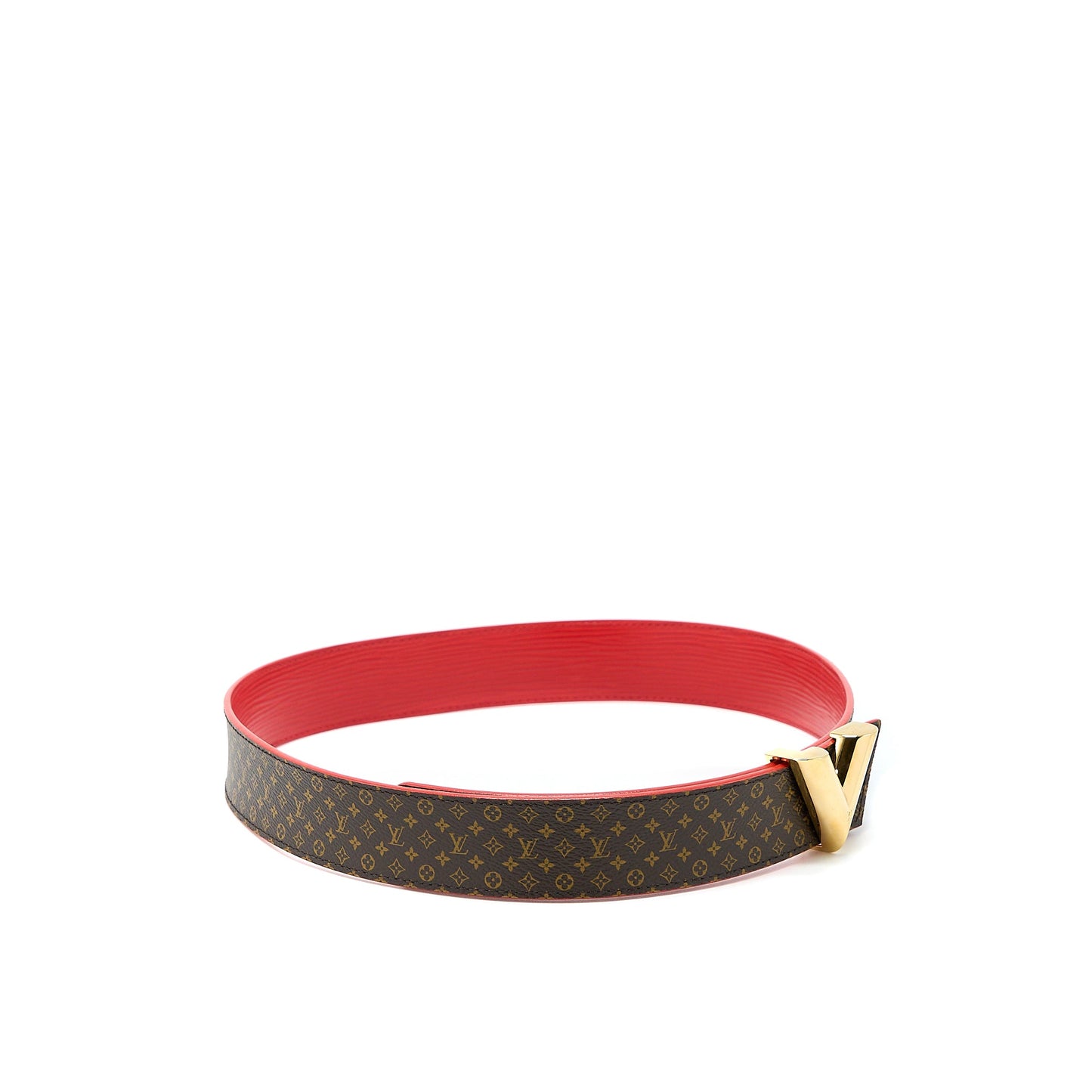 Louis Vuitton Size 80 V Stud Belt Calfskin Multicolour