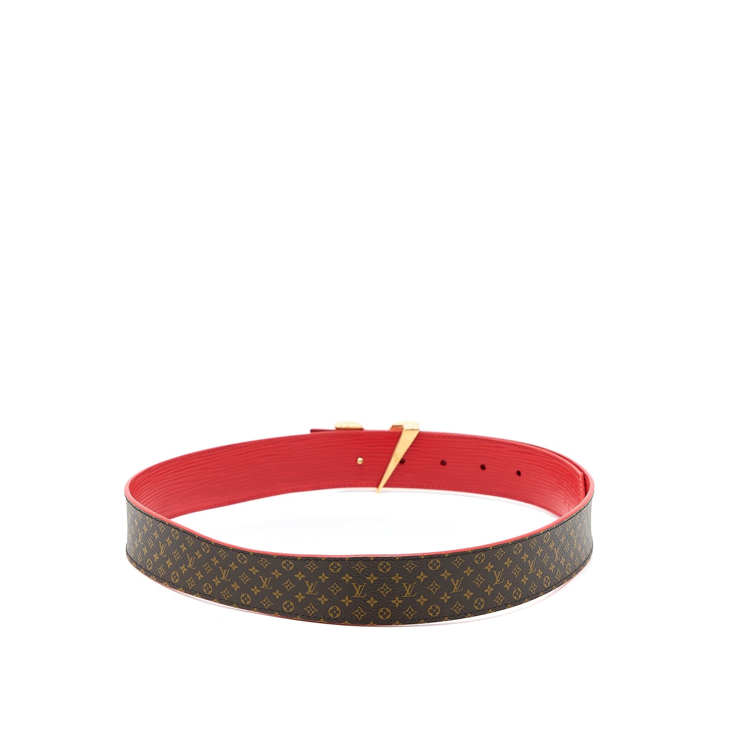 Louis Vuitton Size 80 V Stud Belt Calfskin Multicolour