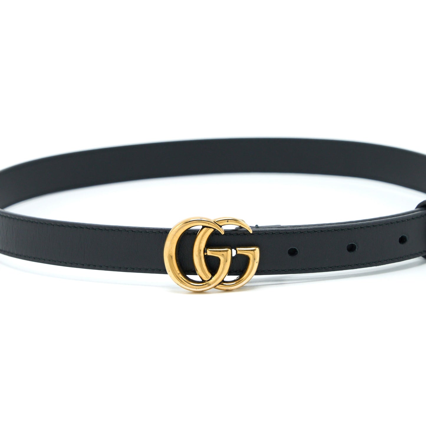 Gucci buckle Belt Calfskin Black Brushed