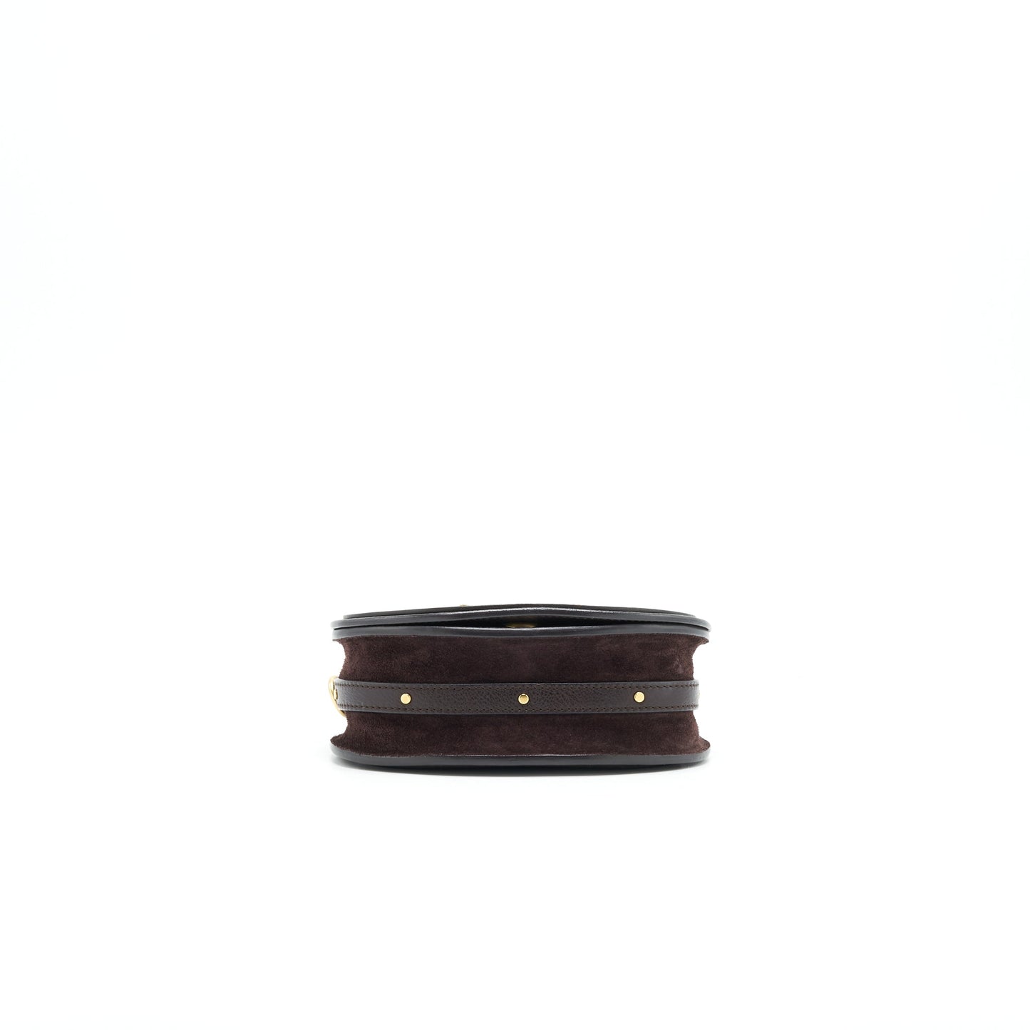 CHLOE Small Nile Bracelet Leather Crossbody Bag Dark Brown