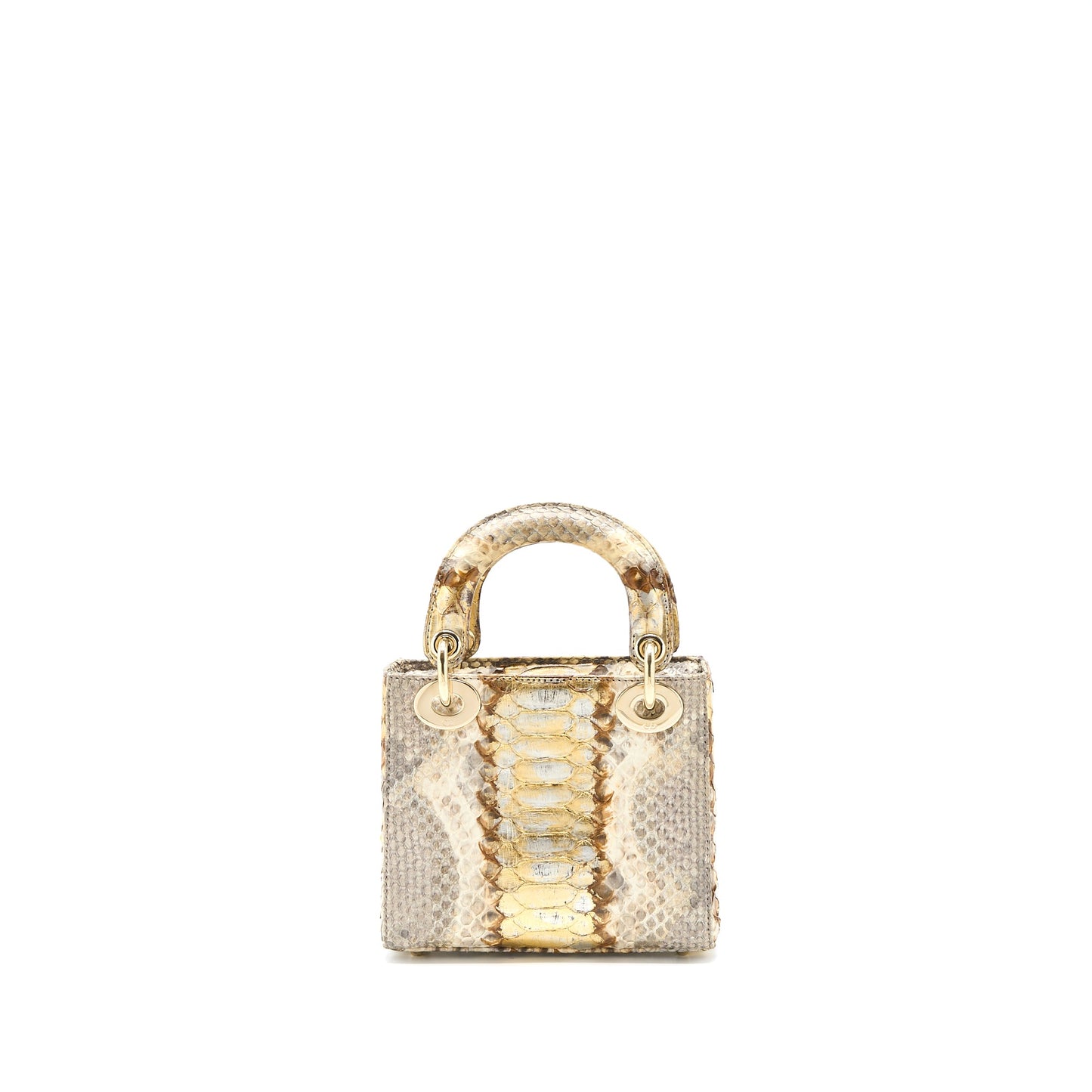 Dior Mini Lady Dior Python Gold/Beige