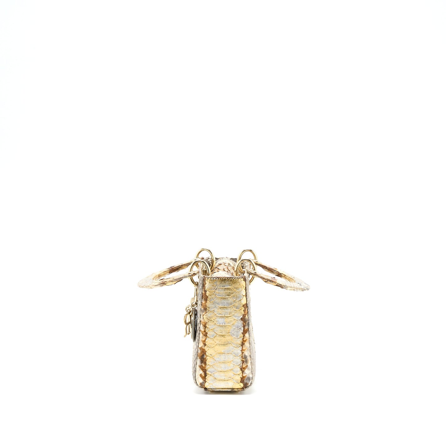 Dior Mini Lady Dior Python Gold/Beige